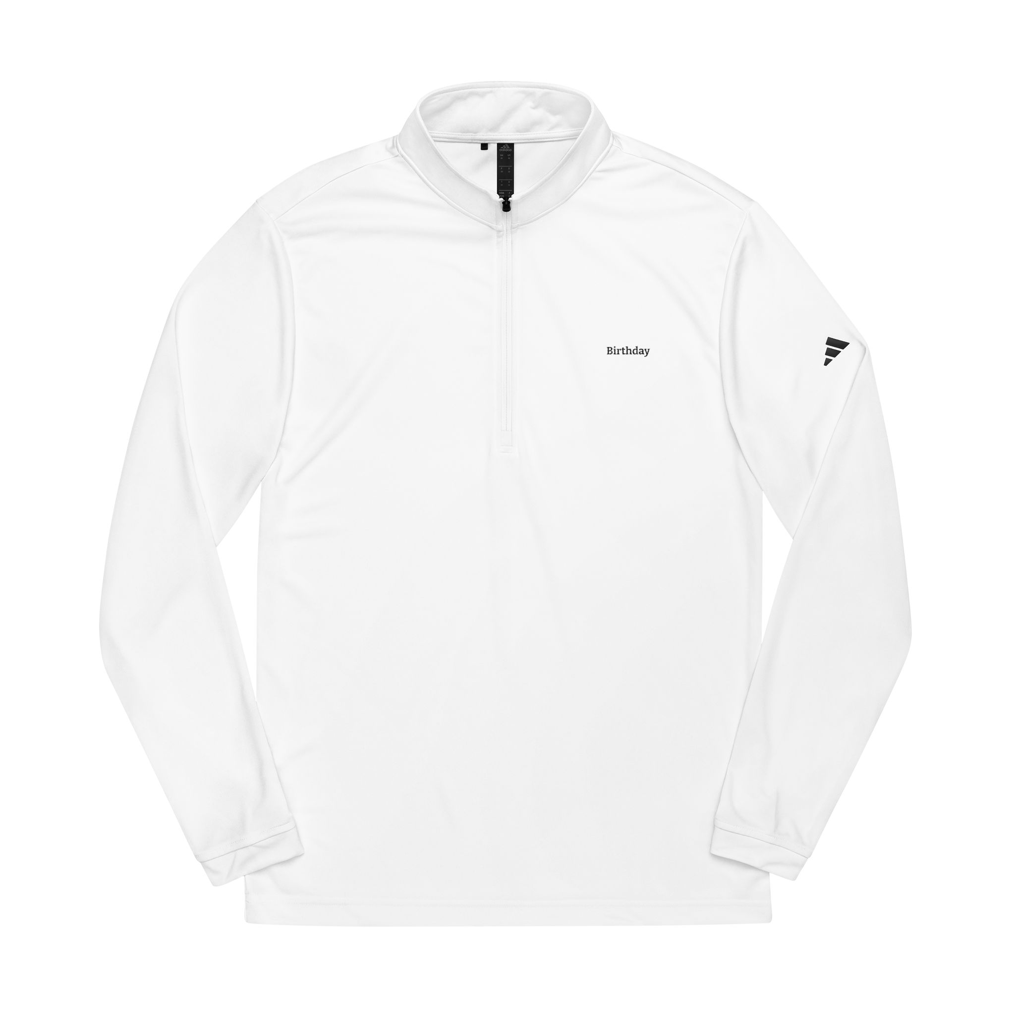 white adidas quarter zip pullover — embroidered logo performance top white adidas quarter zip pullover — embroidered logo performance top