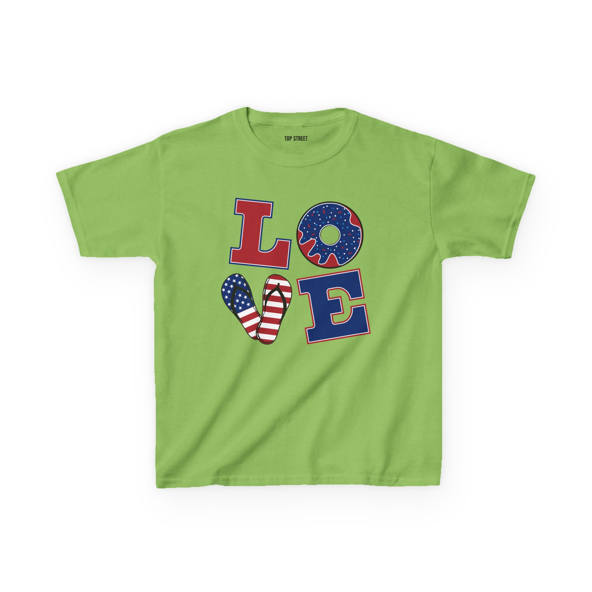 kids' patriotic "love" t shirt usa flag design kids' patriotic "love" t shirt usa flag design