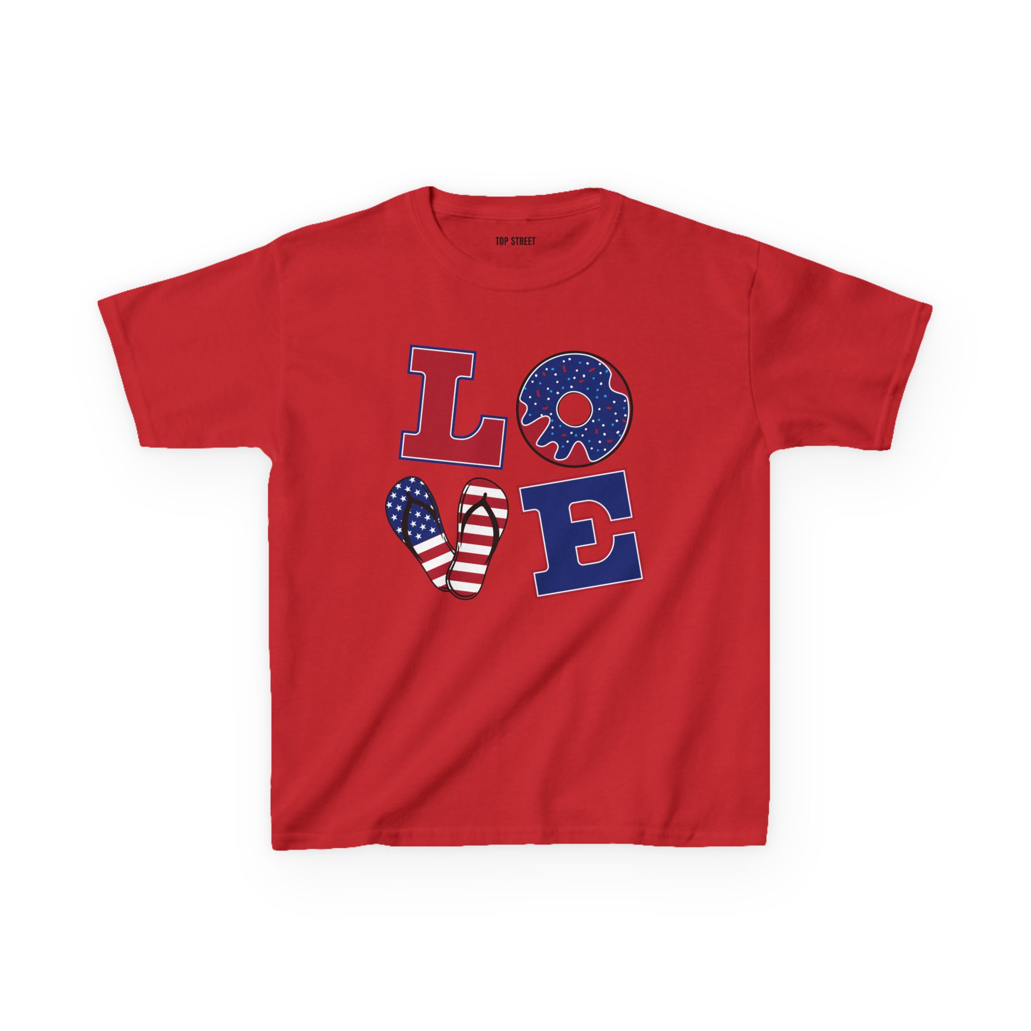 kids' patriotic "love" t shirt usa flag design kids' patriotic "love" t shirt usa flag design