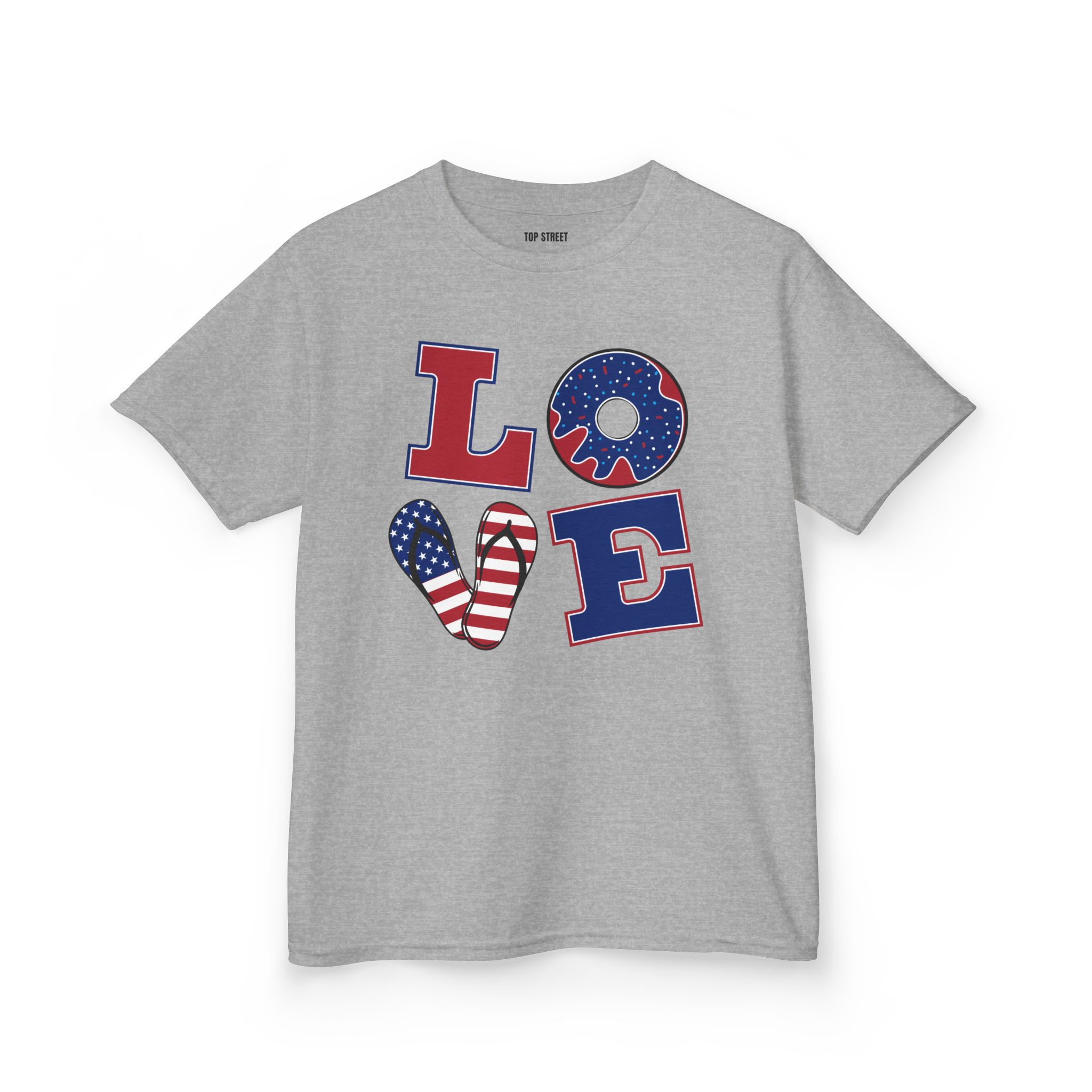 kids' patriotic "love" t shirt usa flag design kids' patriotic "love" t shirt usa flag design