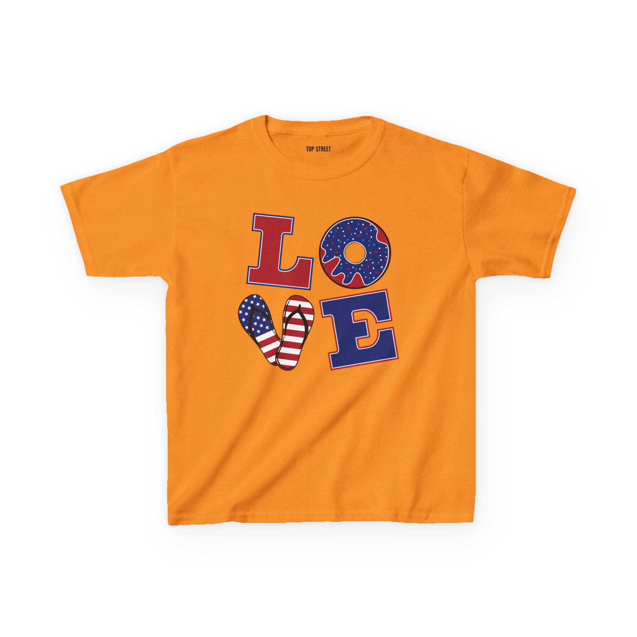 kids' patriotic "love" t shirt usa flag design kids' patriotic "love" t shirt usa flag design