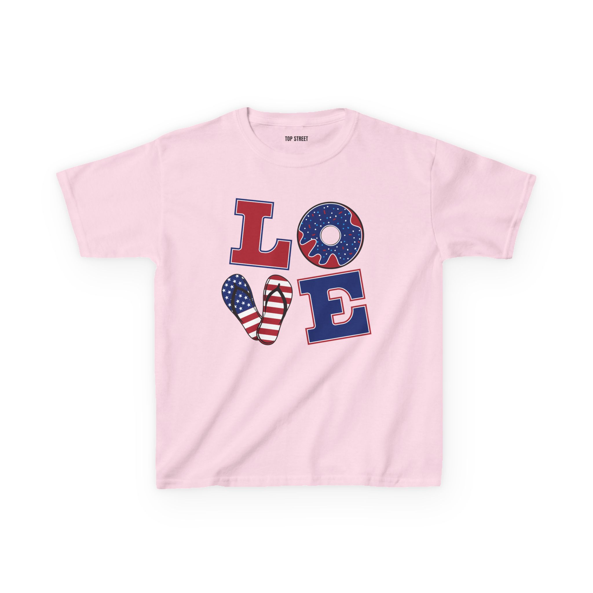 kids' patriotic "love" t shirt usa flag design kids' patriotic "love" t shirt usa flag design