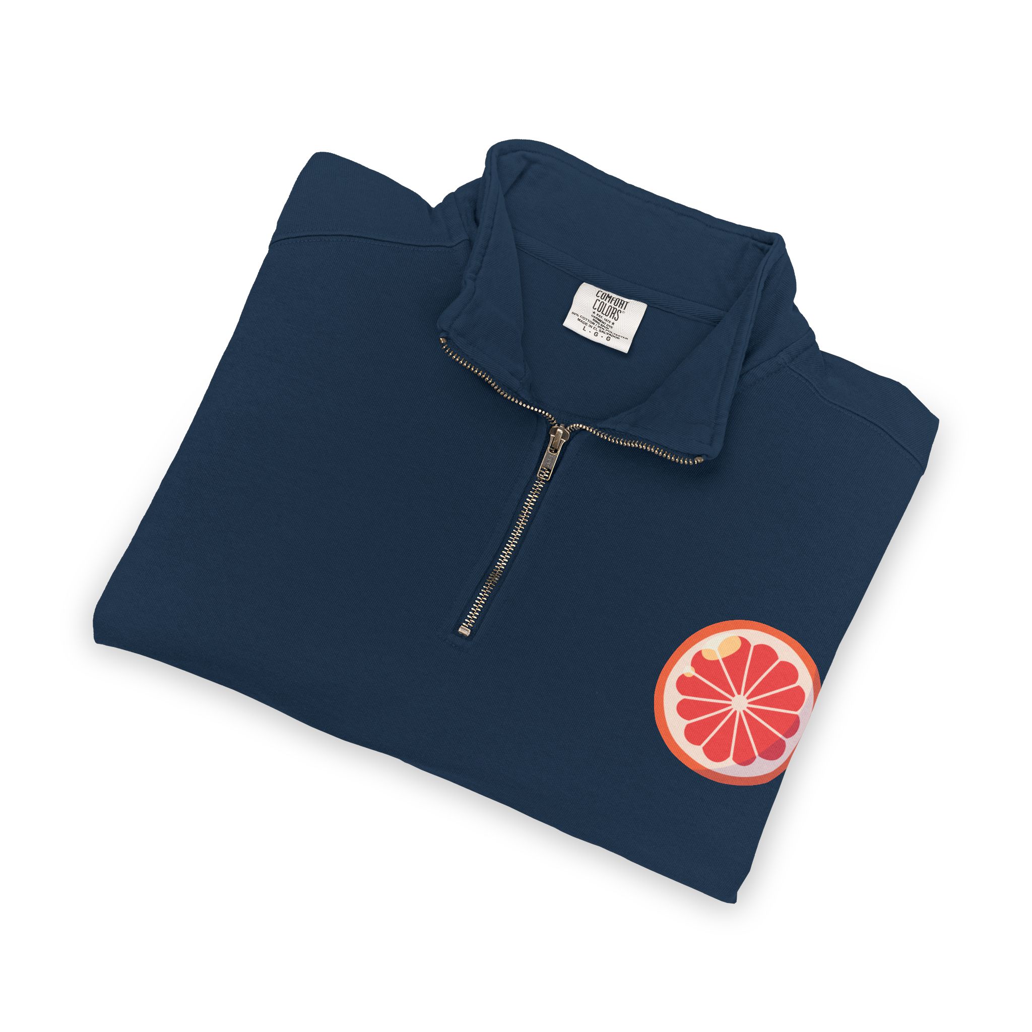 grapefruit patch quarter‑zip sweatshirt grapefruit patch quarter‑zip sweatshirt