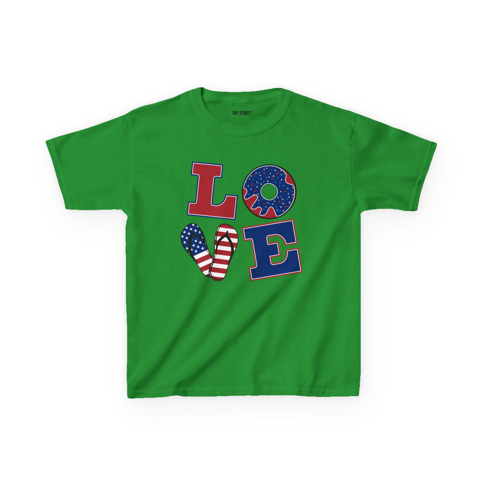 kids' patriotic "love" t shirt usa flag design kids' patriotic "love" t shirt usa flag design