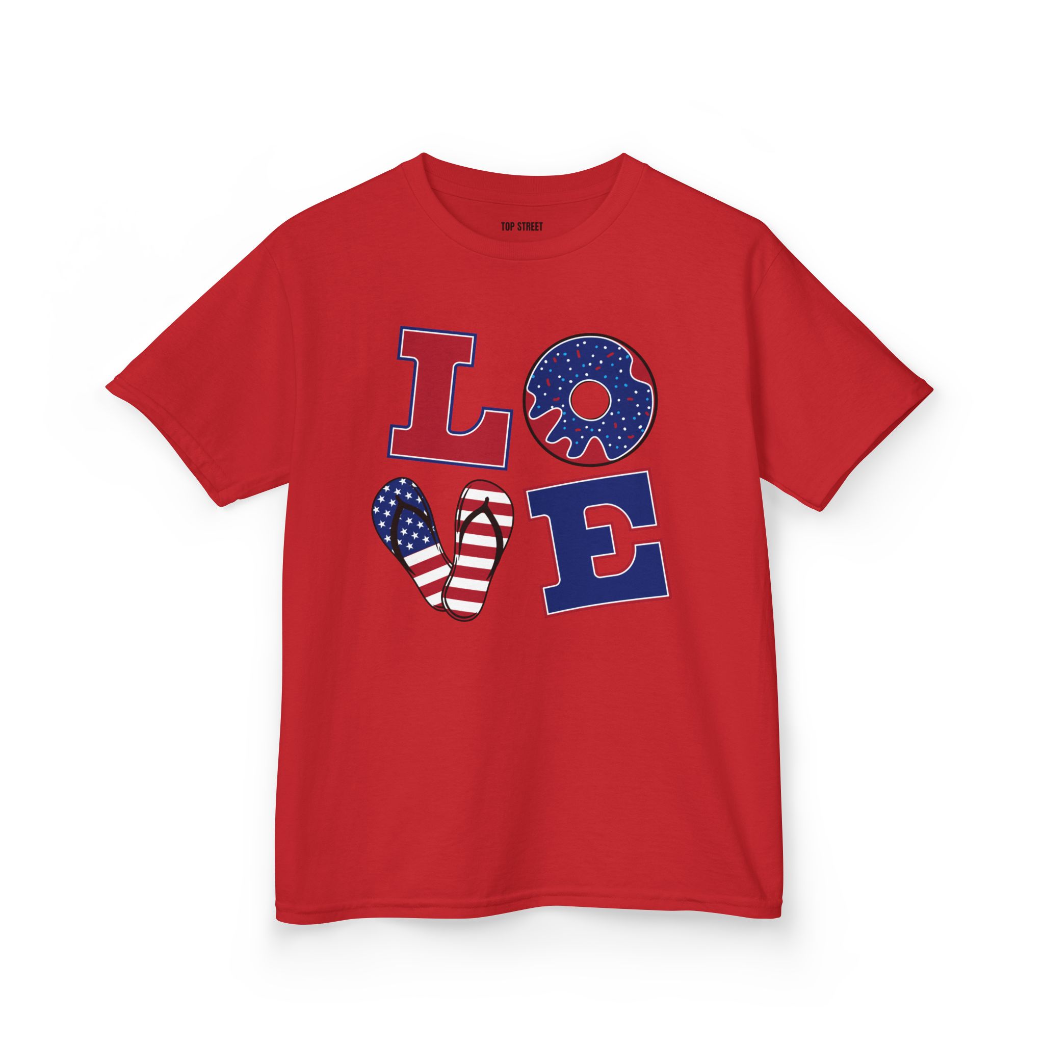 kids' patriotic "love" t shirt usa flag design kids' patriotic "love" t shirt usa flag design
