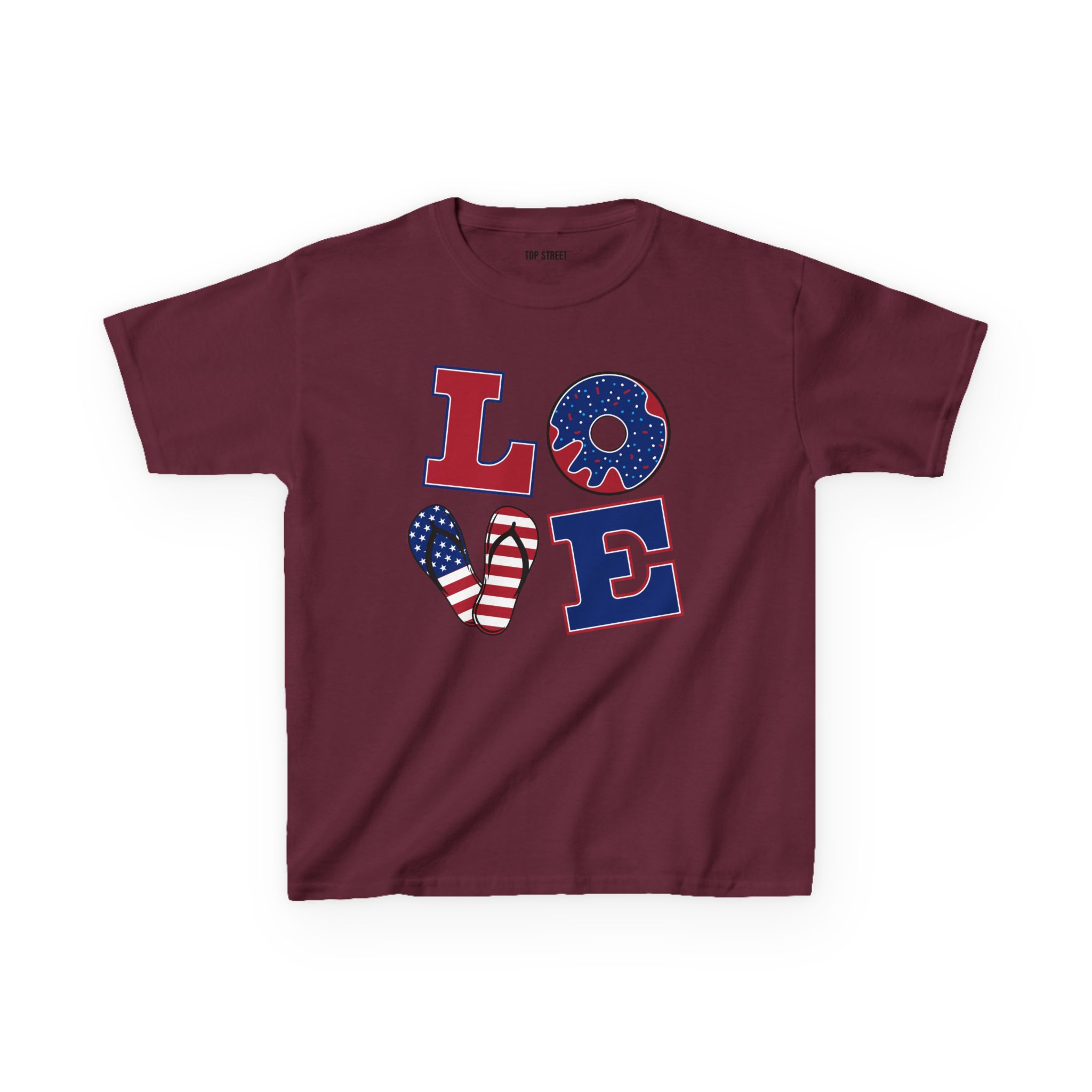 kids' patriotic "love" t shirt usa flag design kids' patriotic "love" t shirt usa flag design