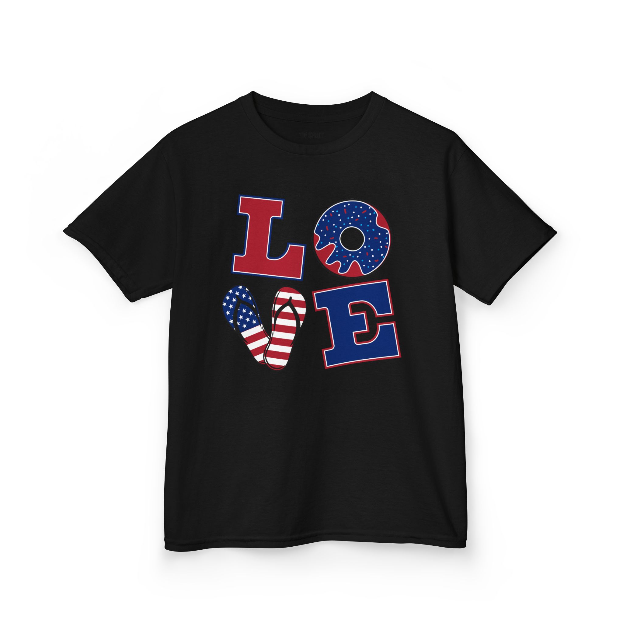 kids' patriotic "love" t shirt usa flag design kids' patriotic "love" t shirt usa flag design