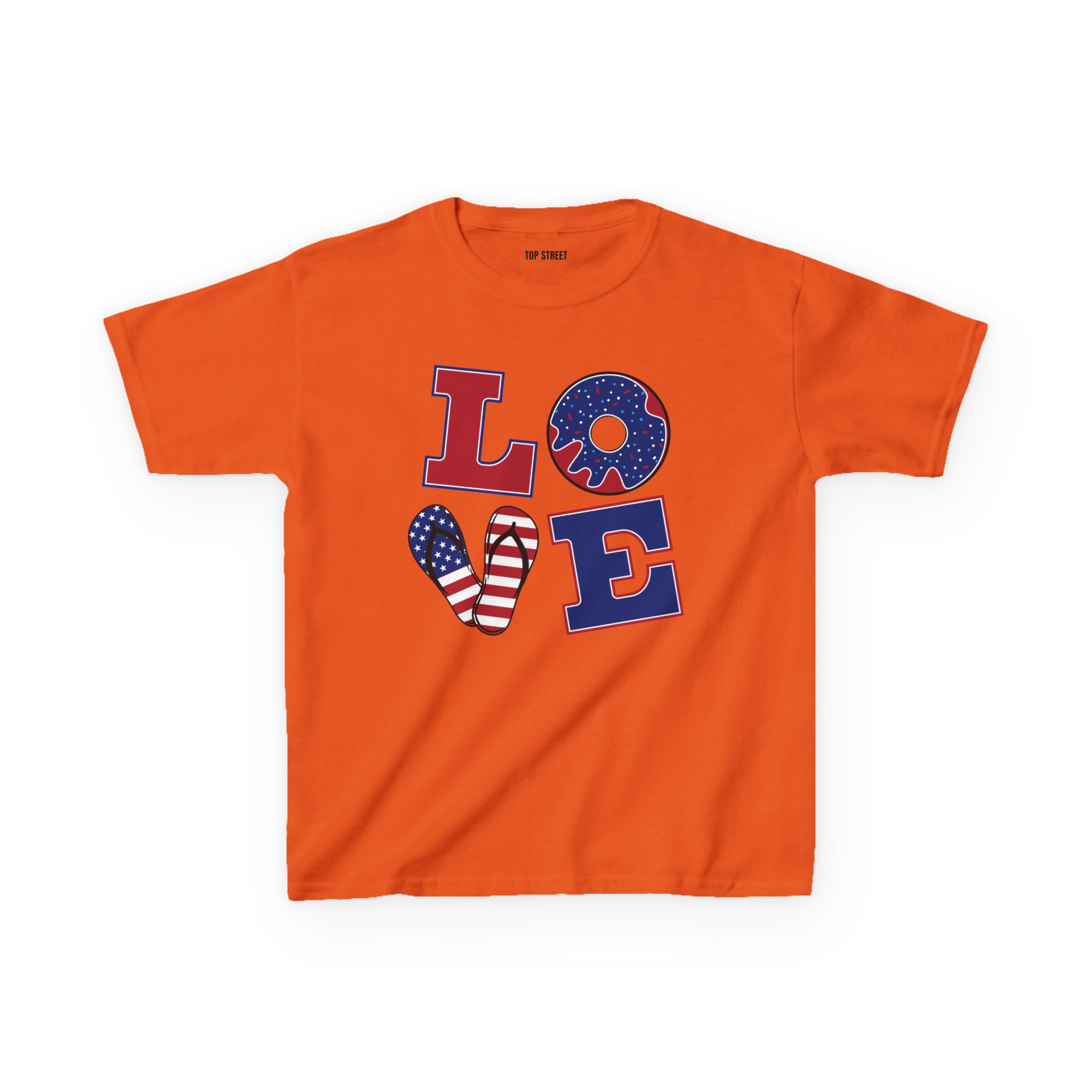 kids' patriotic "love" t shirt usa flag design kids' patriotic "love" t shirt usa flag design