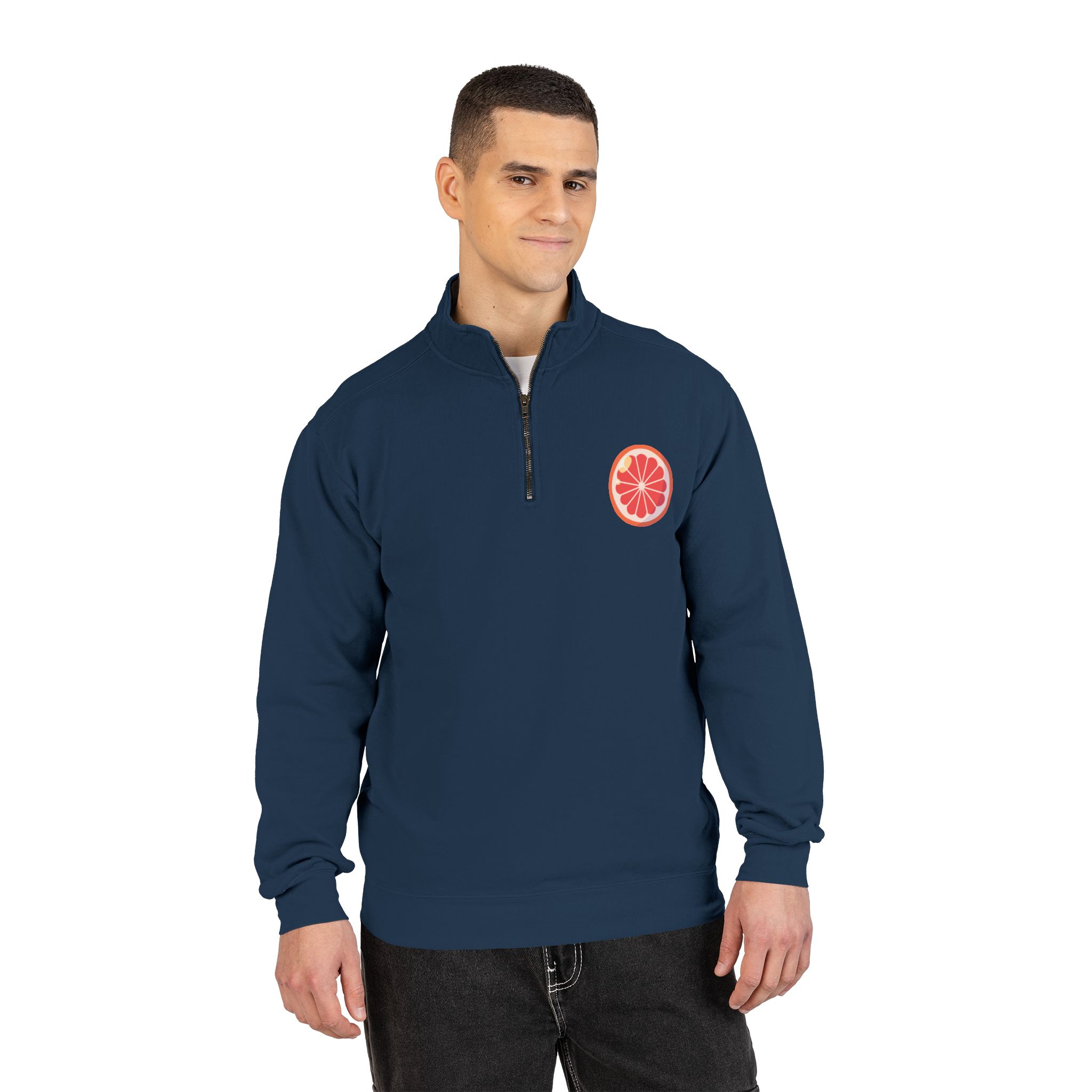 grapefruit patch quarter‑zip sweatshirt grapefruit patch quarter‑zip sweatshirt