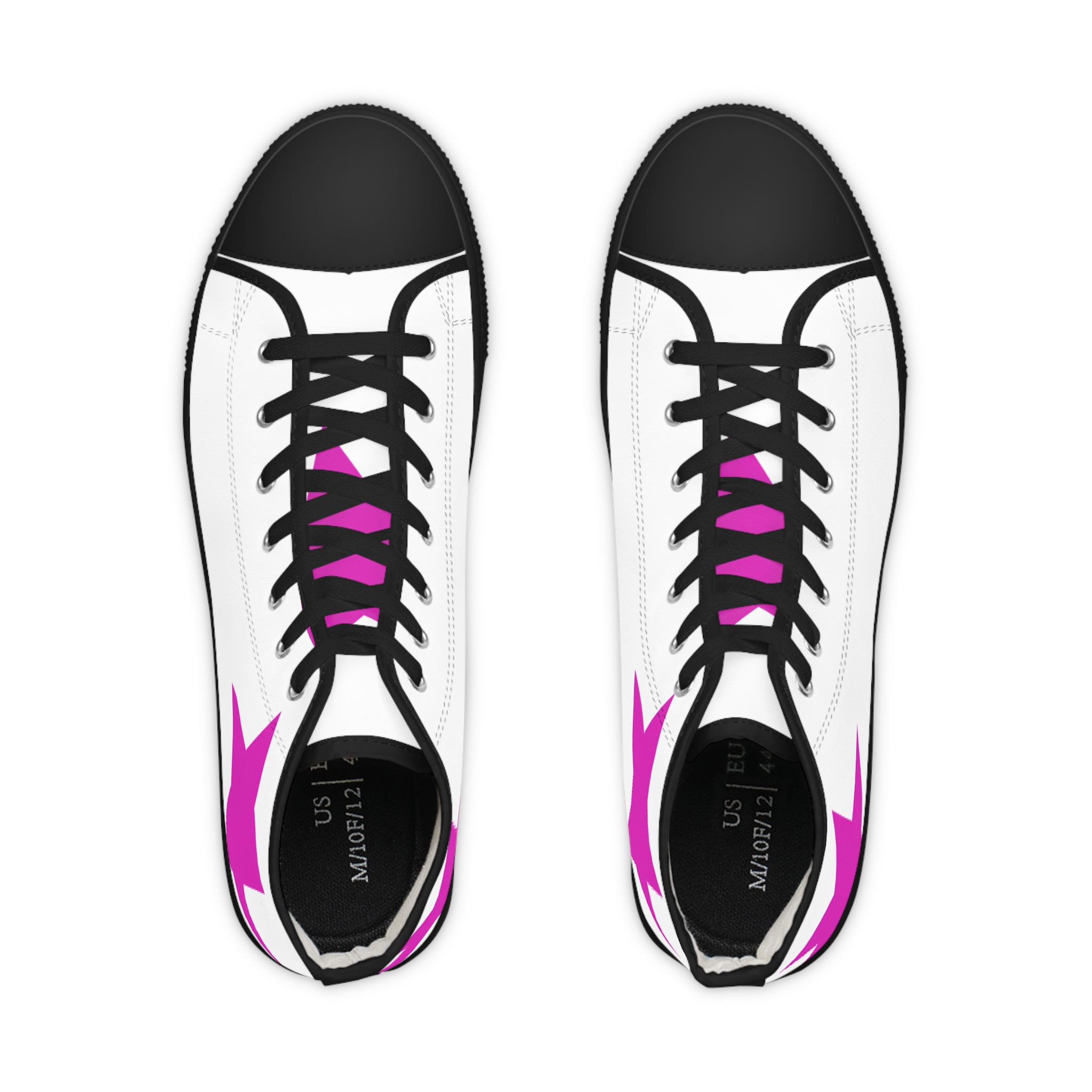 high top sneakers — white canvas with pink star accent high top sneakers — white canvas with pink star accent