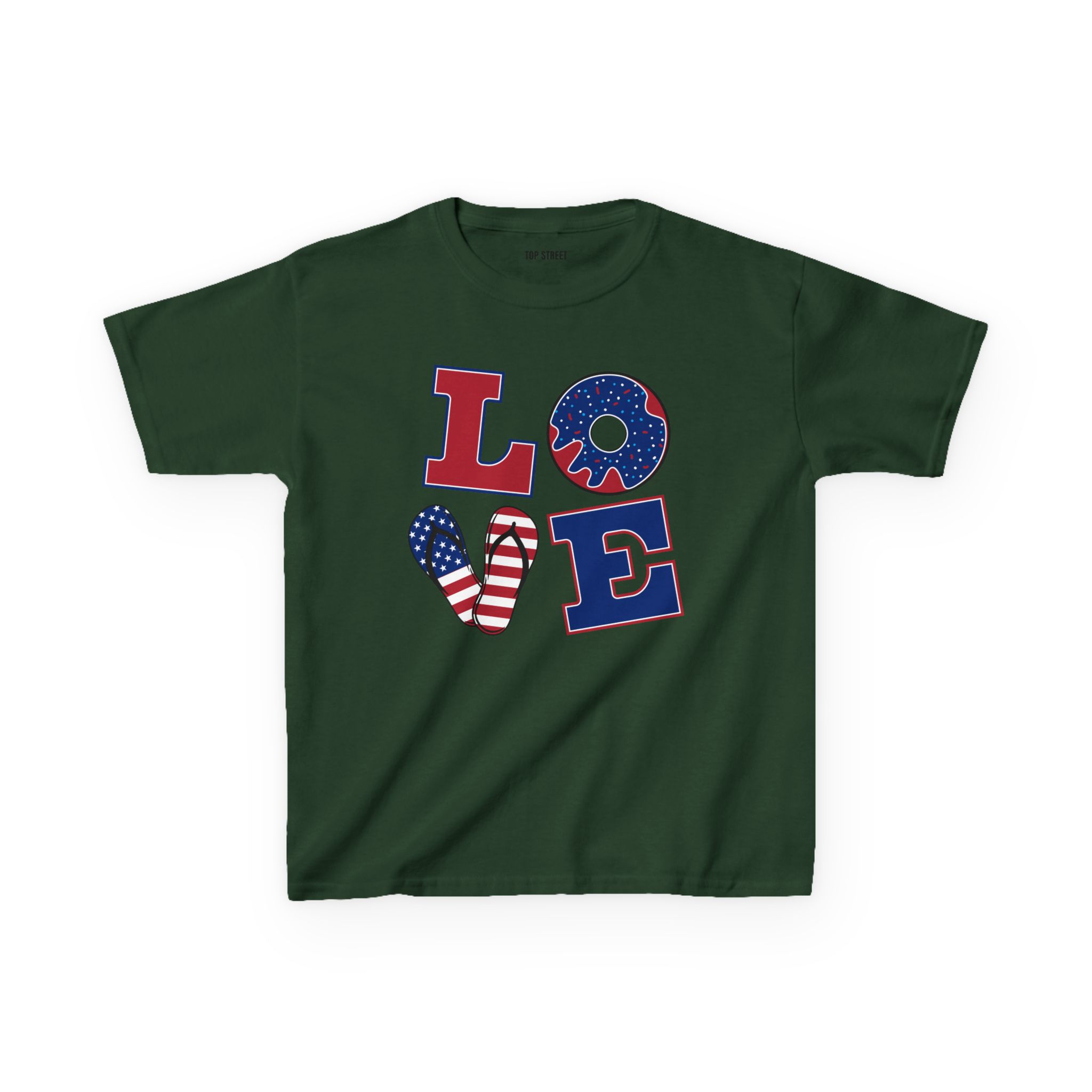 kids' patriotic "love" t shirt usa flag design kids' patriotic "love" t shirt usa flag design