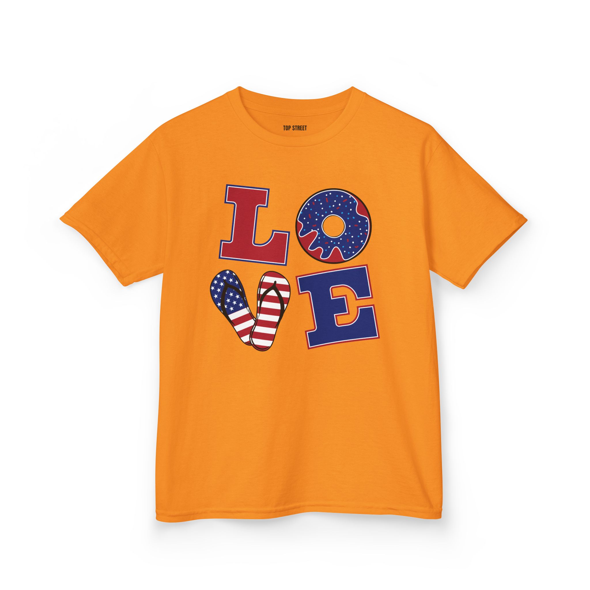 kids' patriotic "love" t shirt usa flag design kids' patriotic "love" t shirt usa flag design