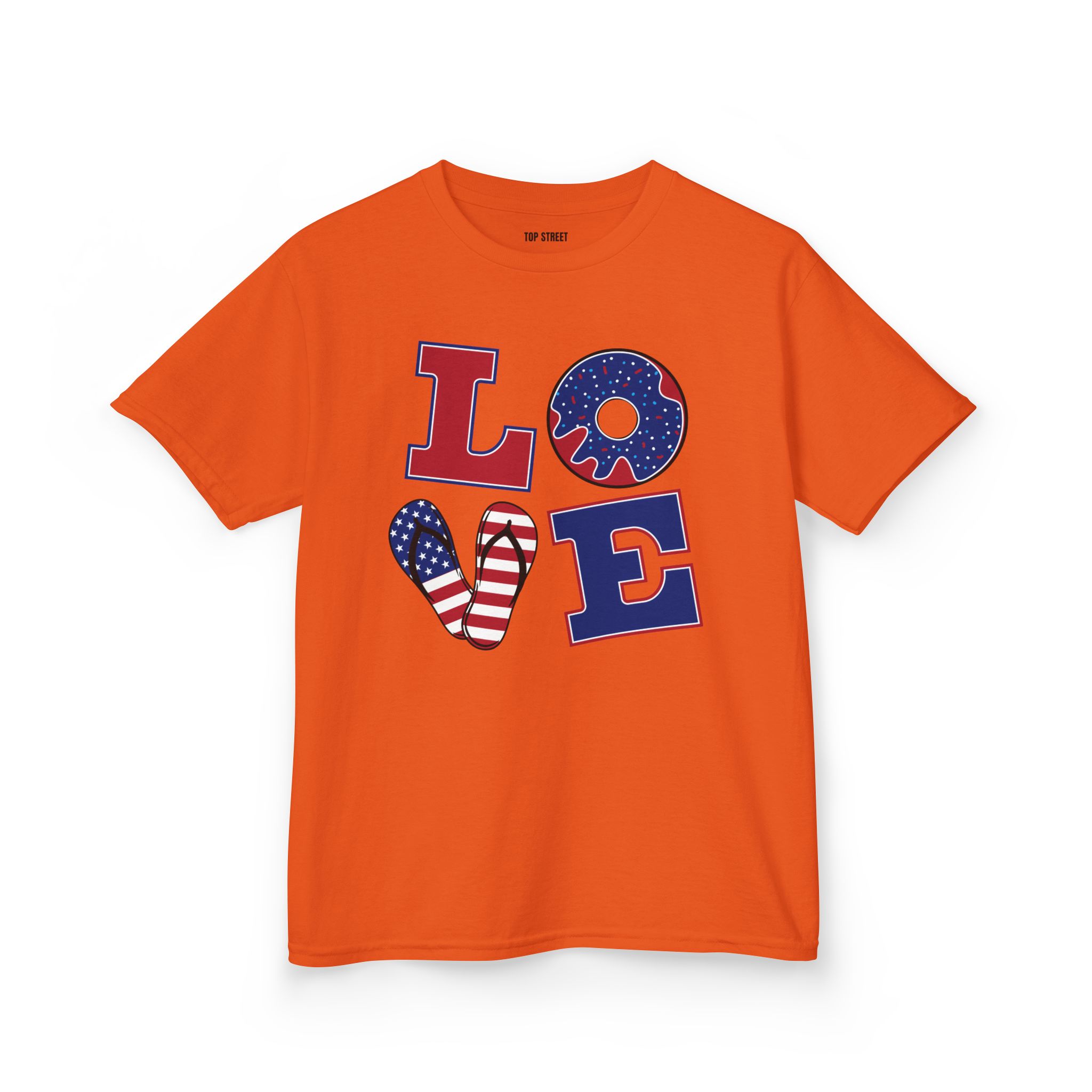 kids' patriotic "love" t shirt usa flag design kids' patriotic "love" t shirt usa flag design