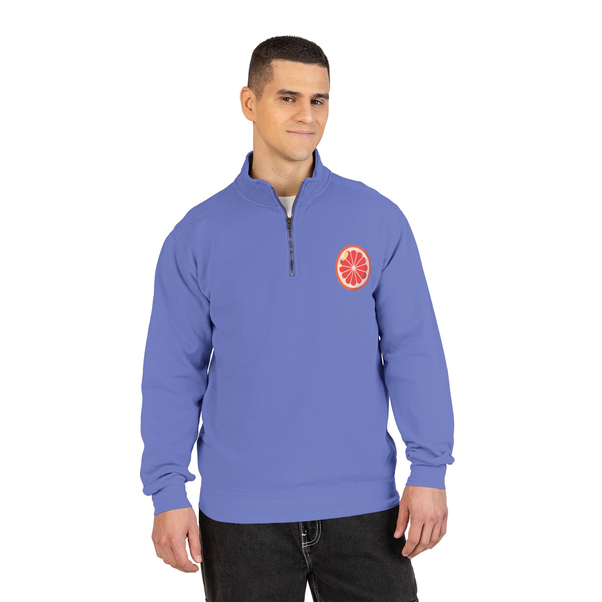 grapefruit patch quarter‑zip sweatshirt grapefruit patch quarter‑zip sweatshirt