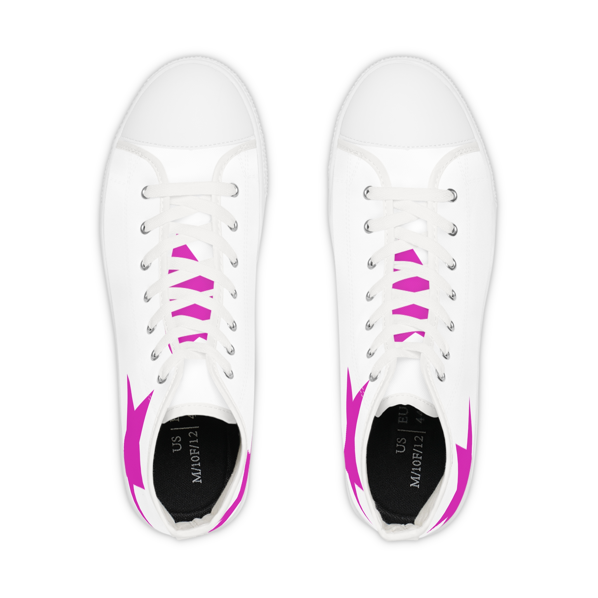 high top sneakers — white canvas with pink star accent high top sneakers — white canvas with pink star accent