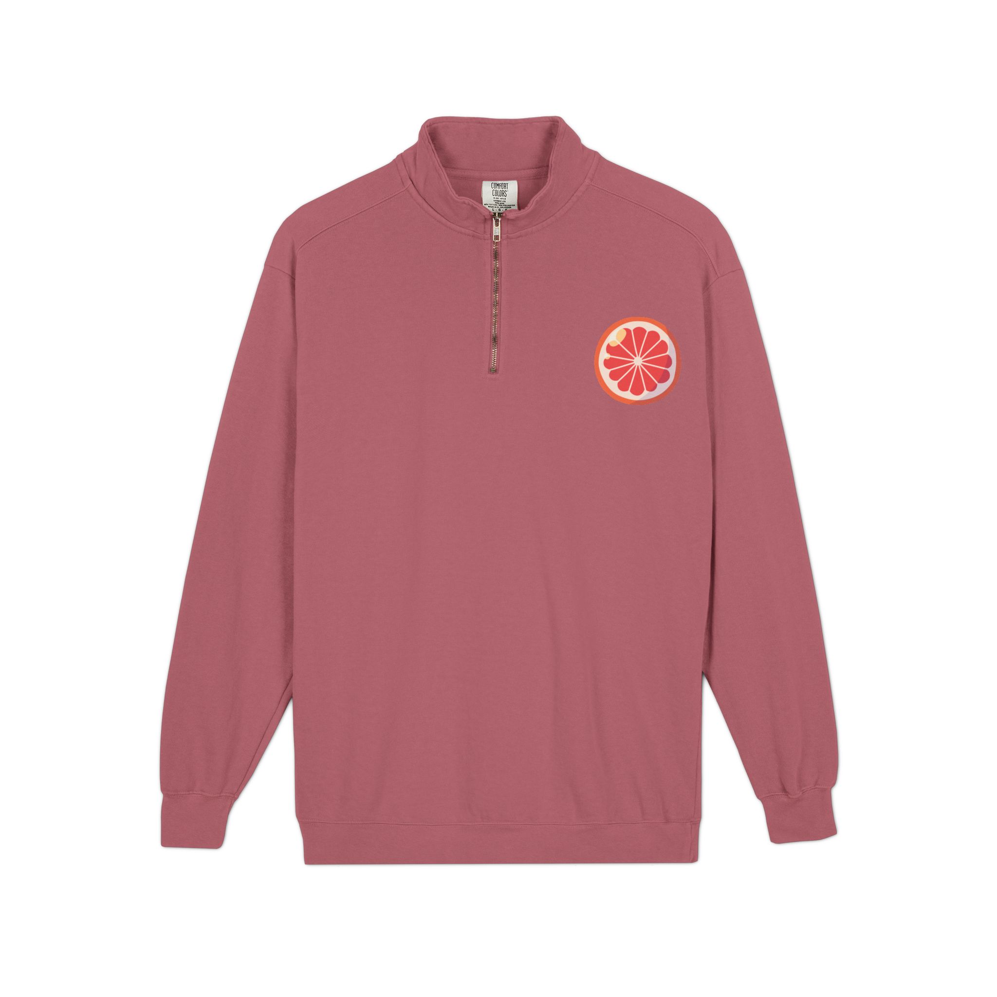 grapefruit patch quarter‑zip sweatshirt grapefruit patch quarter‑zip sweatshirt