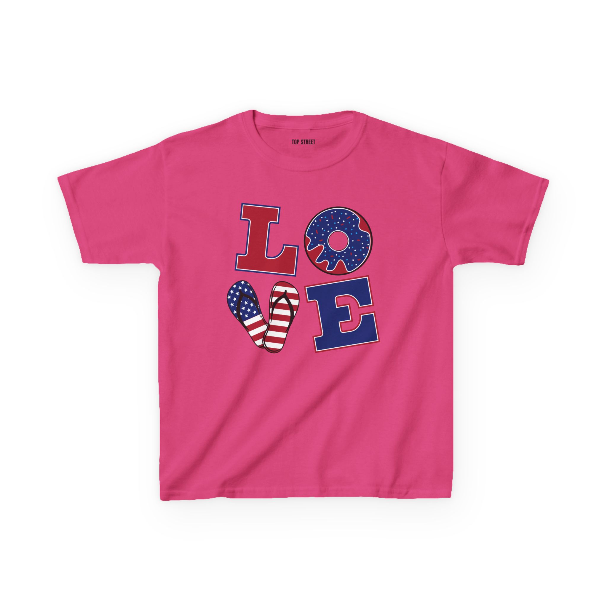 kids' patriotic "love" t shirt usa flag design kids' patriotic "love" t shirt usa flag design