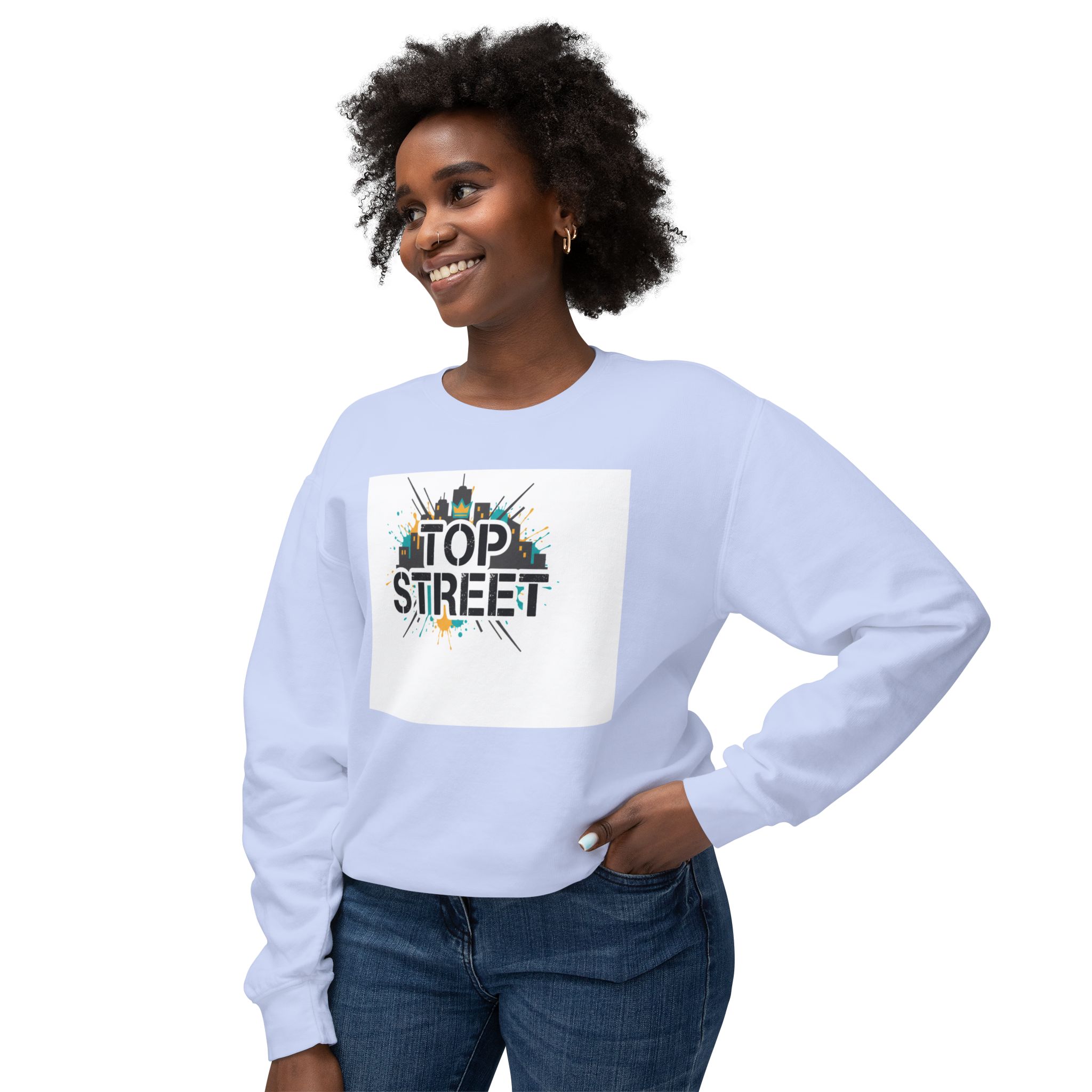 top street crewneck sweatshirt — urban skyline graphic top street crewneck sweatshirt — urban skyline graphic