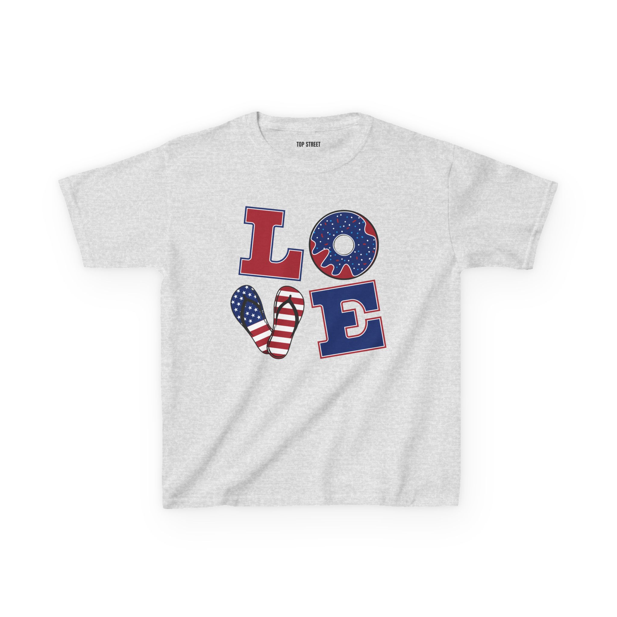 kids' patriotic "love" t shirt usa flag design kids' patriotic "love" t shirt usa flag design