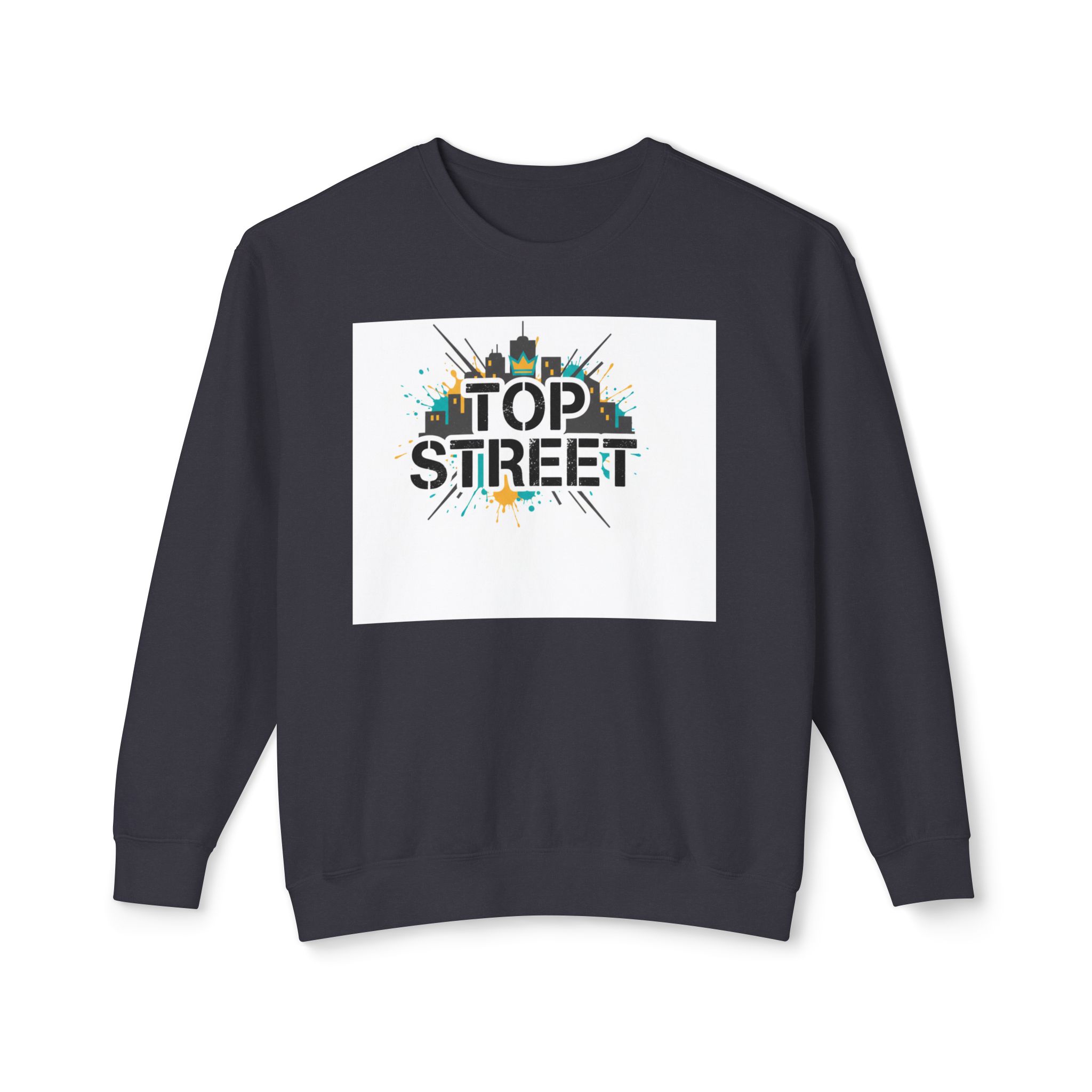 top street crewneck sweatshirt — urban skyline graphic top street crewneck sweatshirt — urban skyline graphic