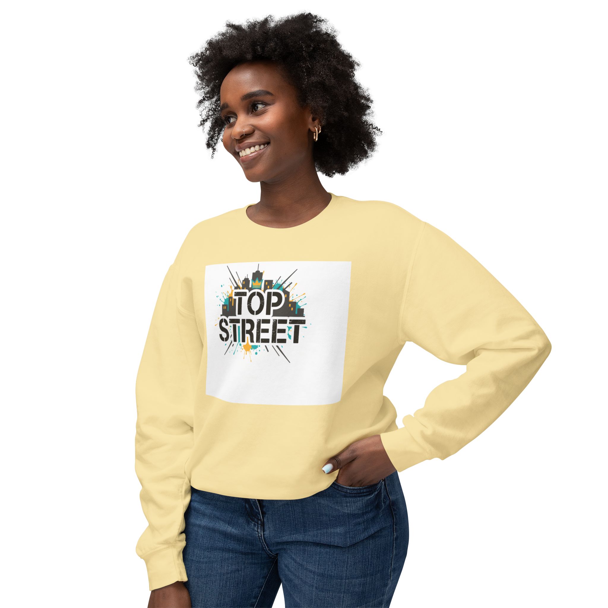 top street crewneck sweatshirt — urban skyline graphic top street crewneck sweatshirt — urban skyline graphic