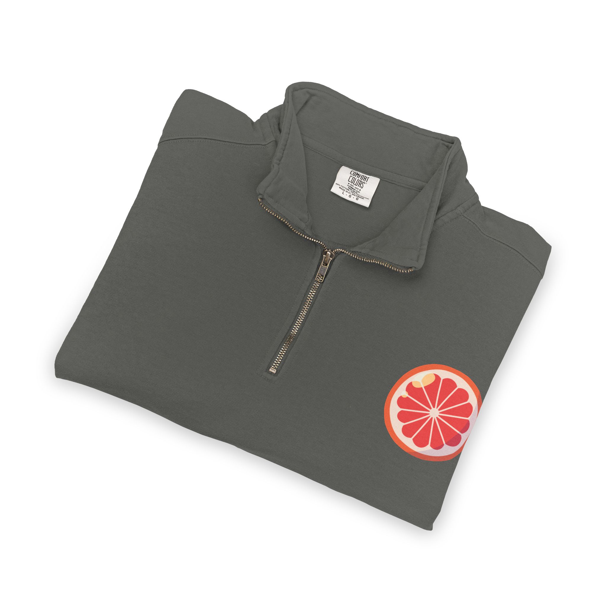 grapefruit patch quarter‑zip sweatshirt grapefruit patch quarter‑zip sweatshirt