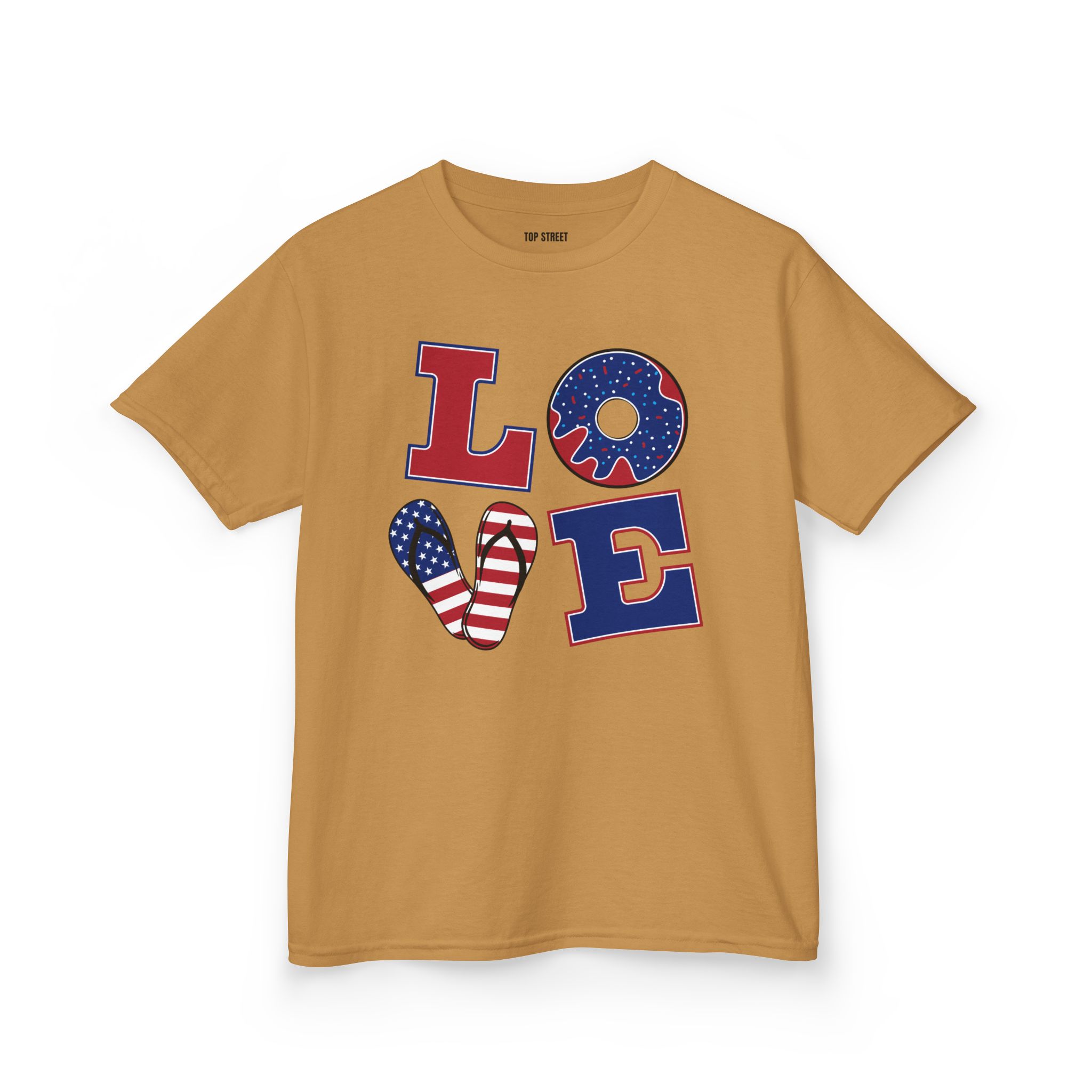 kids' patriotic "love" t shirt usa flag design kids' patriotic "love" t shirt usa flag design