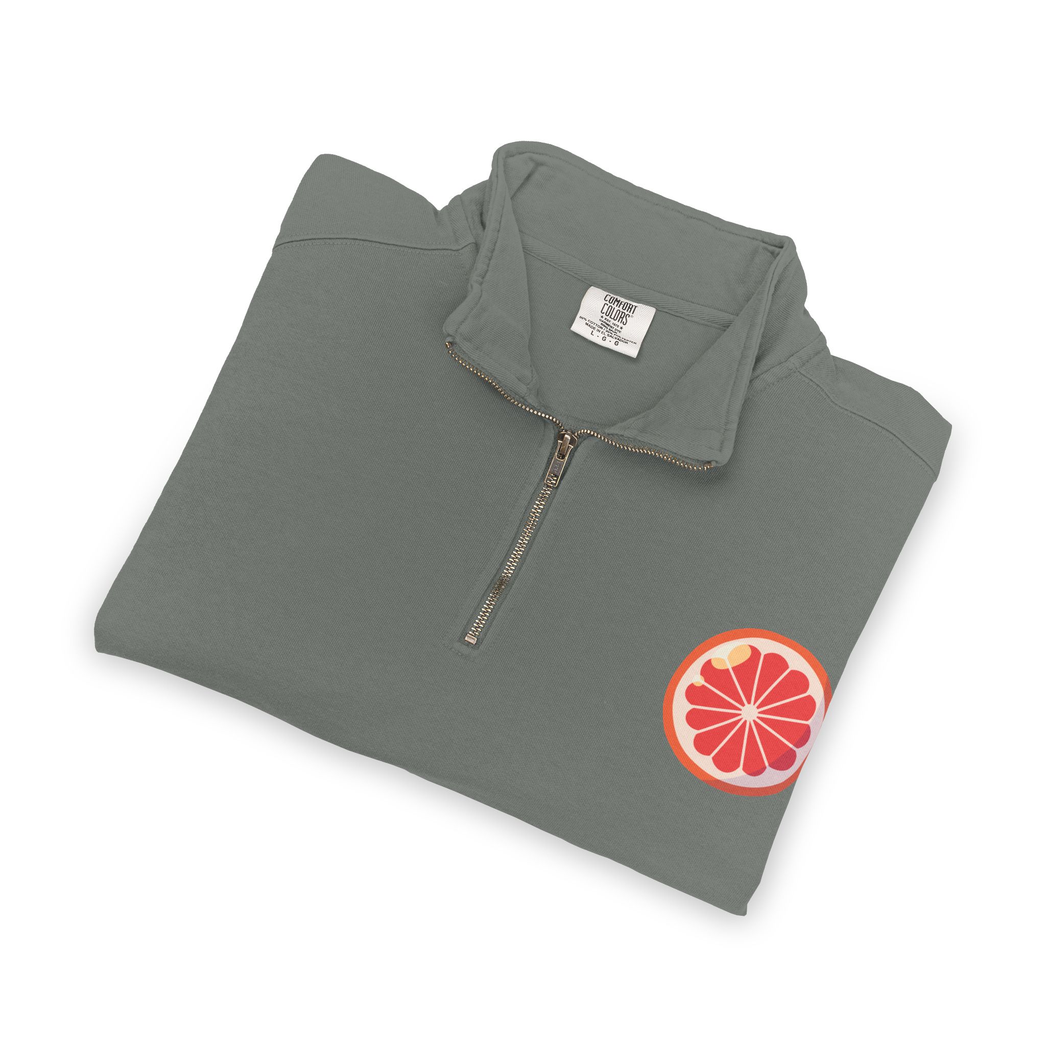 grapefruit patch quarter‑zip sweatshirt grapefruit patch quarter‑zip sweatshirt