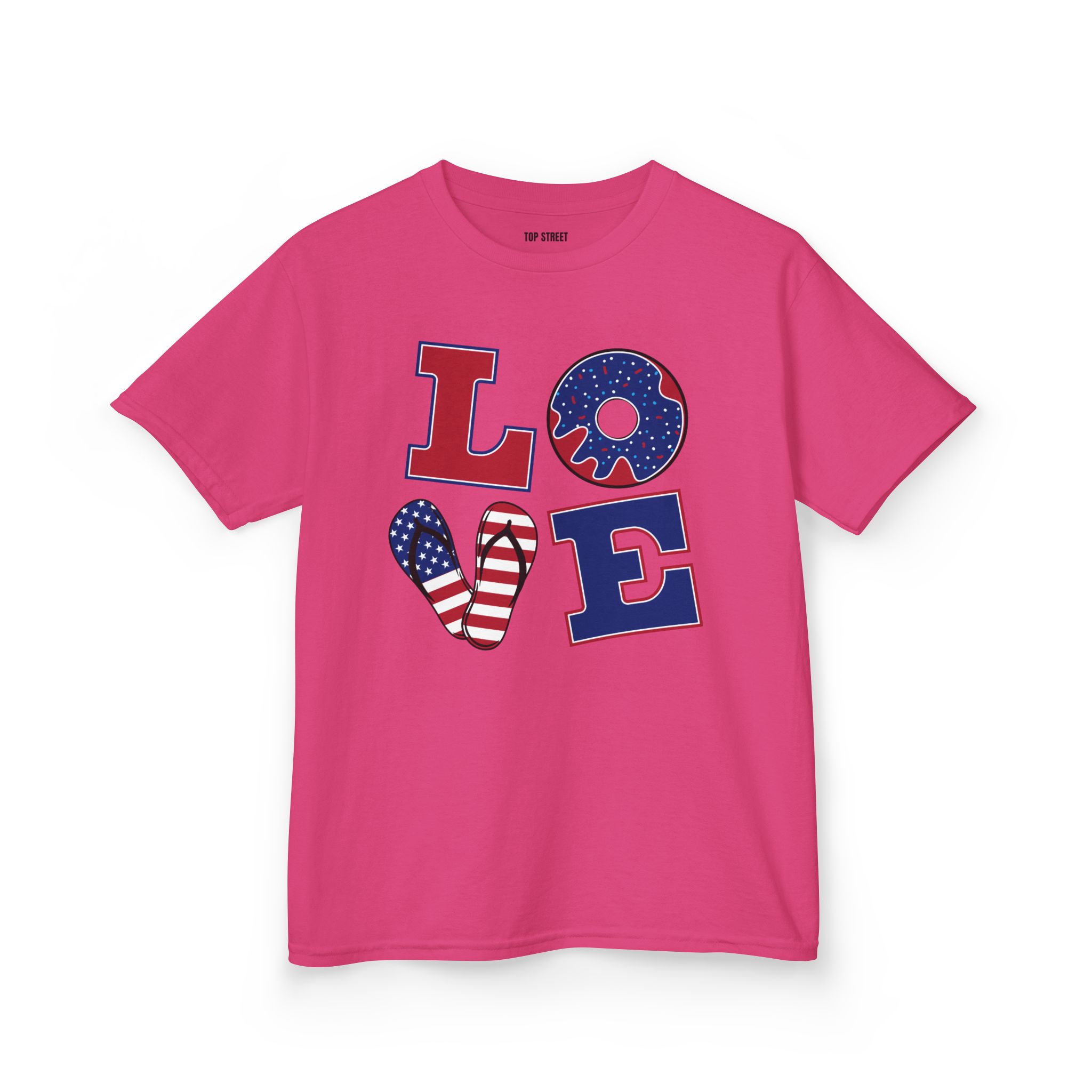 kids' patriotic "love" t shirt usa flag design kids' patriotic "love" t shirt usa flag design