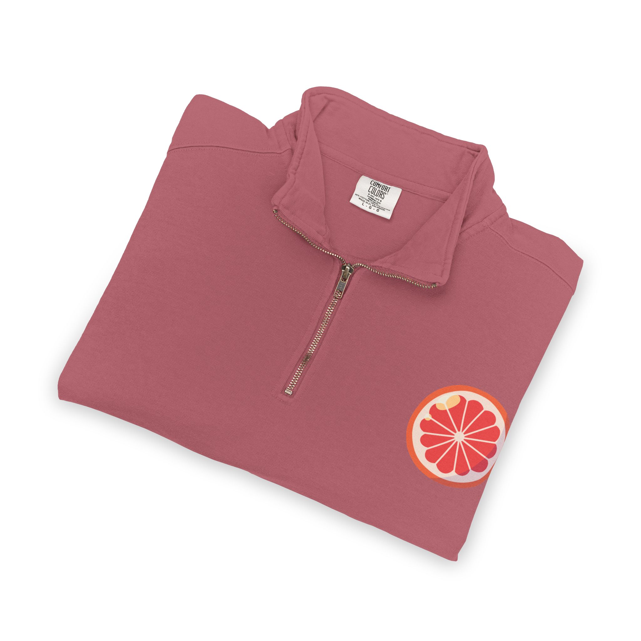 grapefruit patch quarter‑zip sweatshirt grapefruit patch quarter‑zip sweatshirt