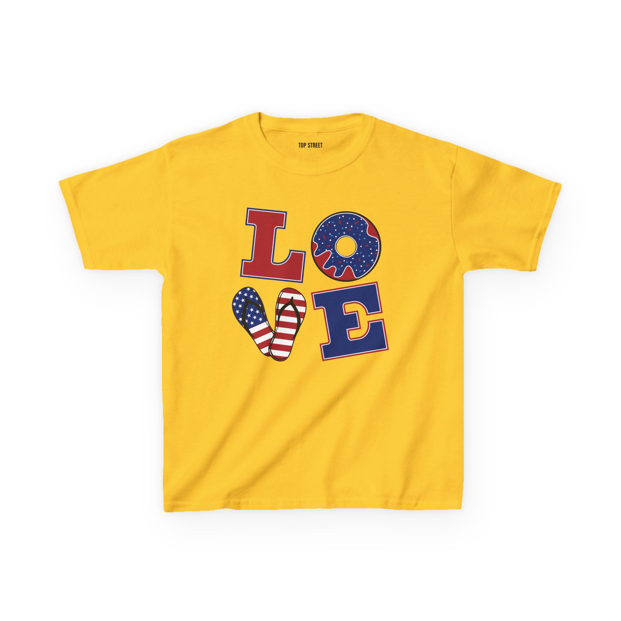 kids' patriotic "love" t shirt usa flag design kids' patriotic "love" t shirt usa flag design