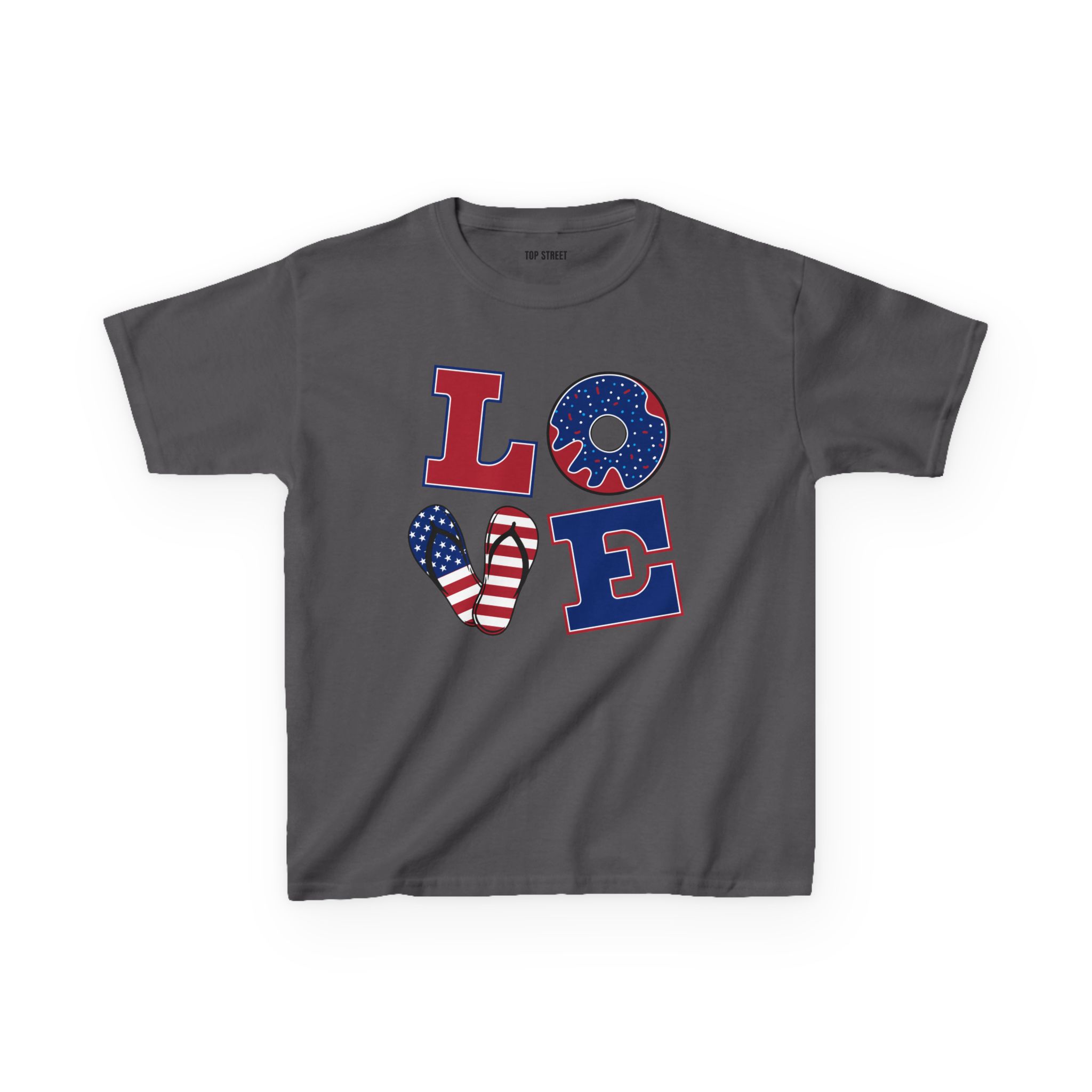 kids' patriotic "love" t shirt usa flag design kids' patriotic "love" t shirt usa flag design