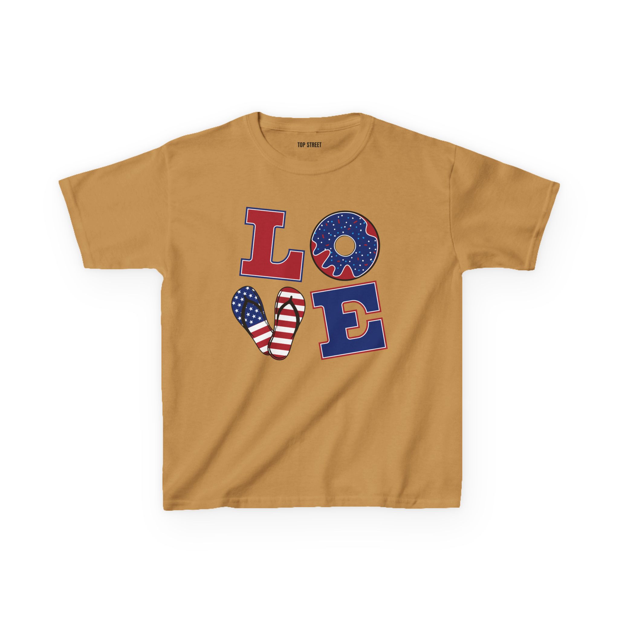kids' patriotic "love" t shirt usa flag design kids' patriotic "love" t shirt usa flag design
