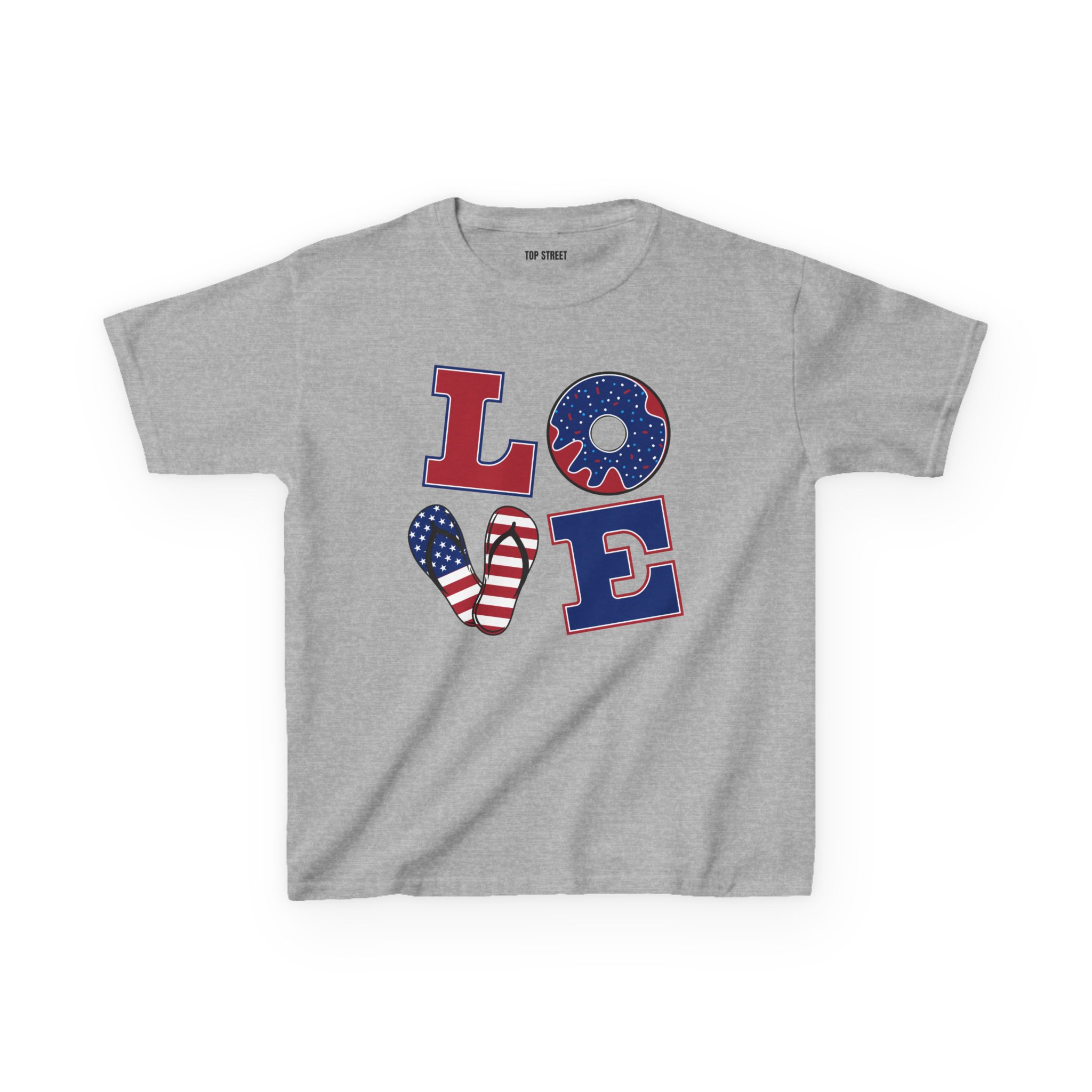 kids' patriotic "love" t shirt usa flag design kids' patriotic "love" t shirt usa flag design