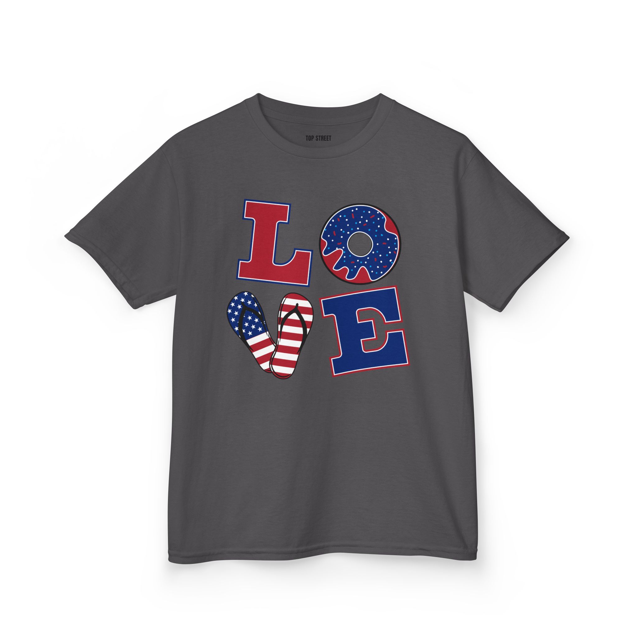 kids' patriotic "love" t shirt usa flag design kids' patriotic "love" t shirt usa flag design