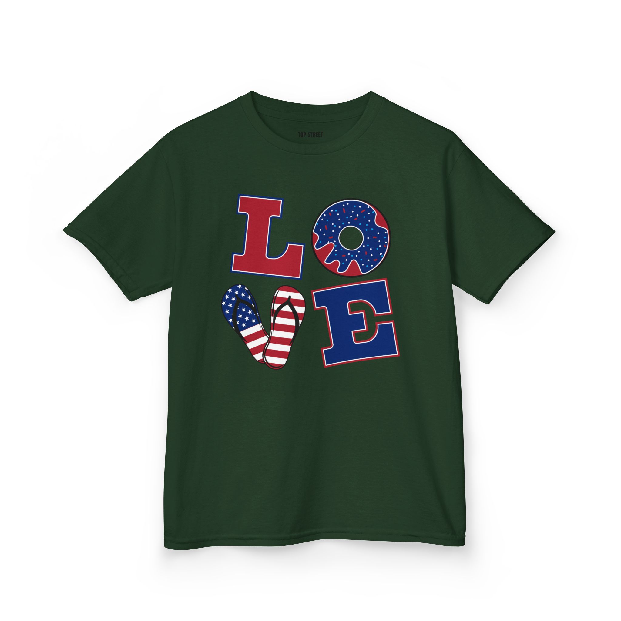 kids' patriotic "love" t shirt usa flag design kids' patriotic "love" t shirt usa flag design