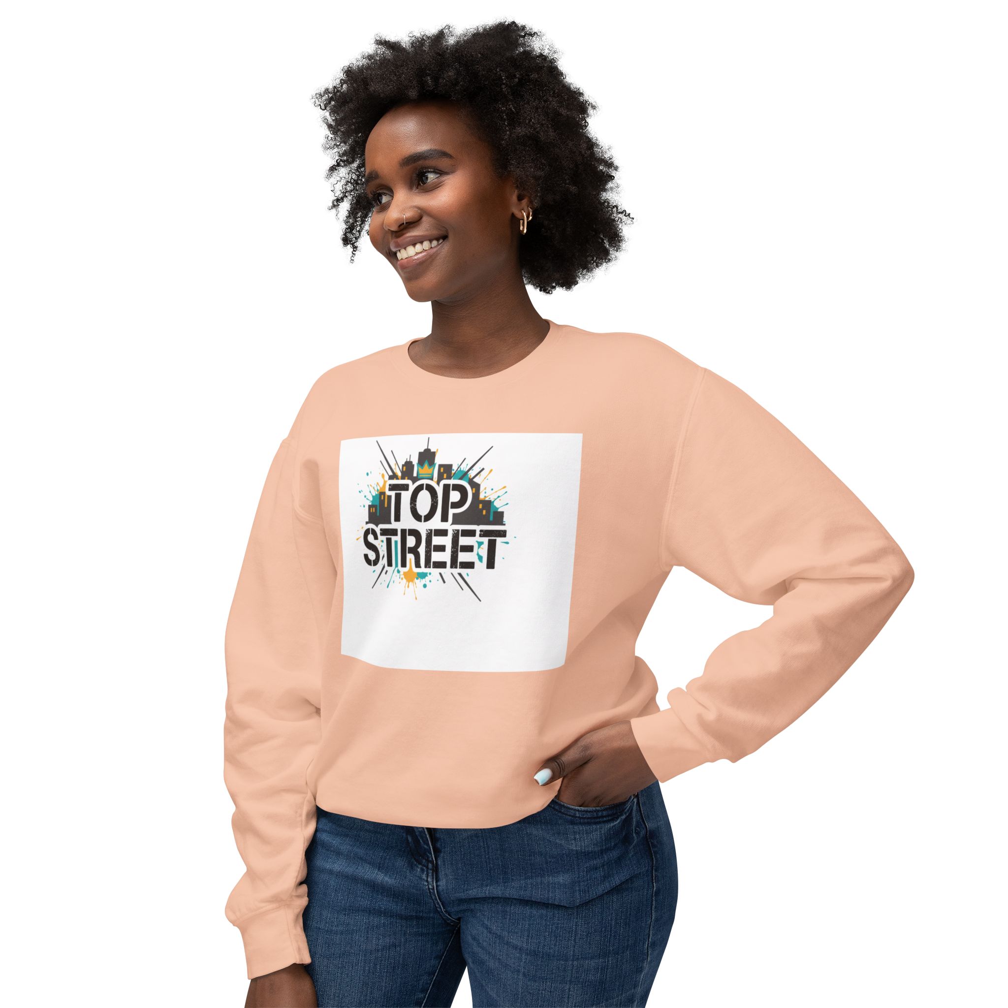 top street crewneck sweatshirt — urban skyline graphic top street crewneck sweatshirt — urban skyline graphic