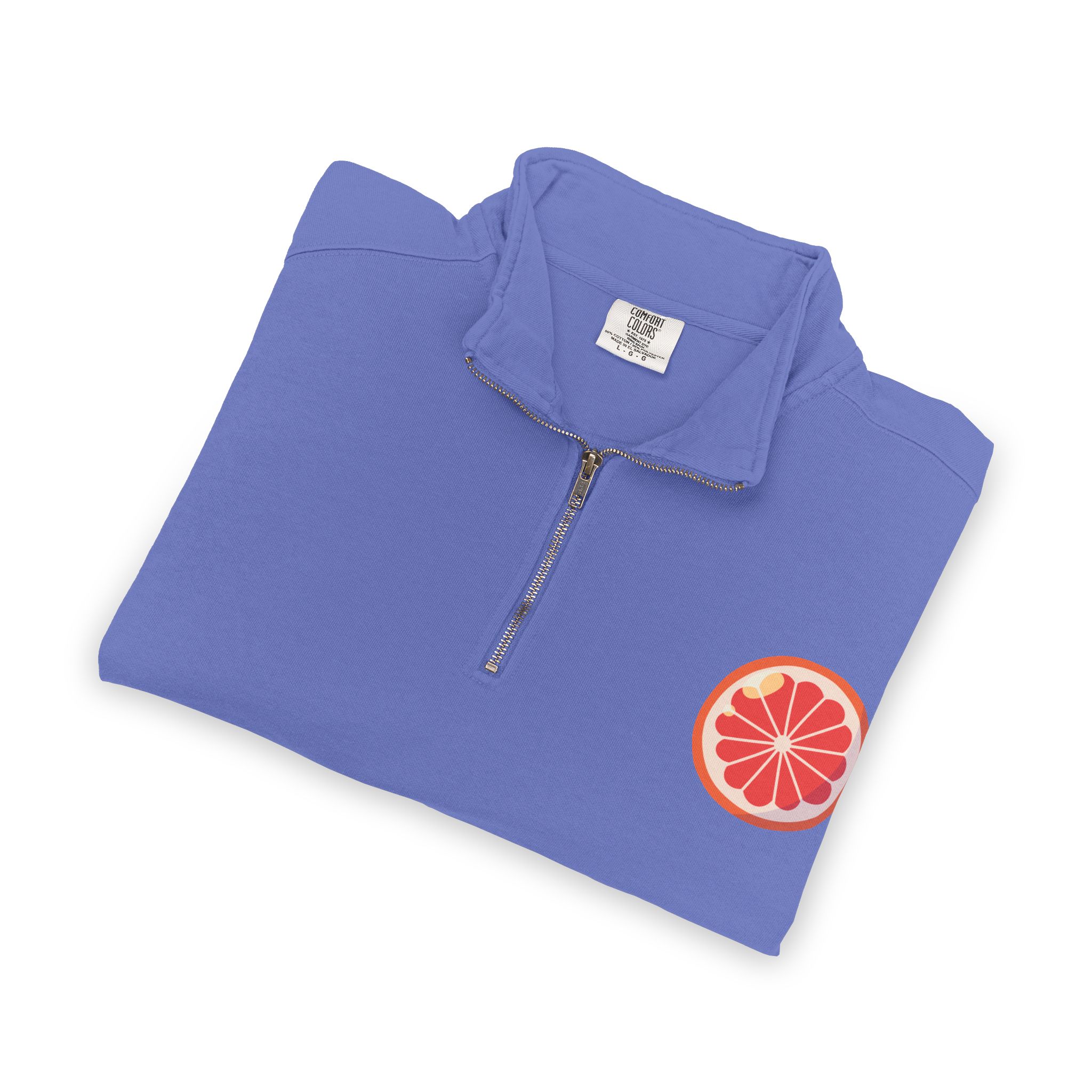 grapefruit patch quarter‑zip sweatshirt grapefruit patch quarter‑zip sweatshirt