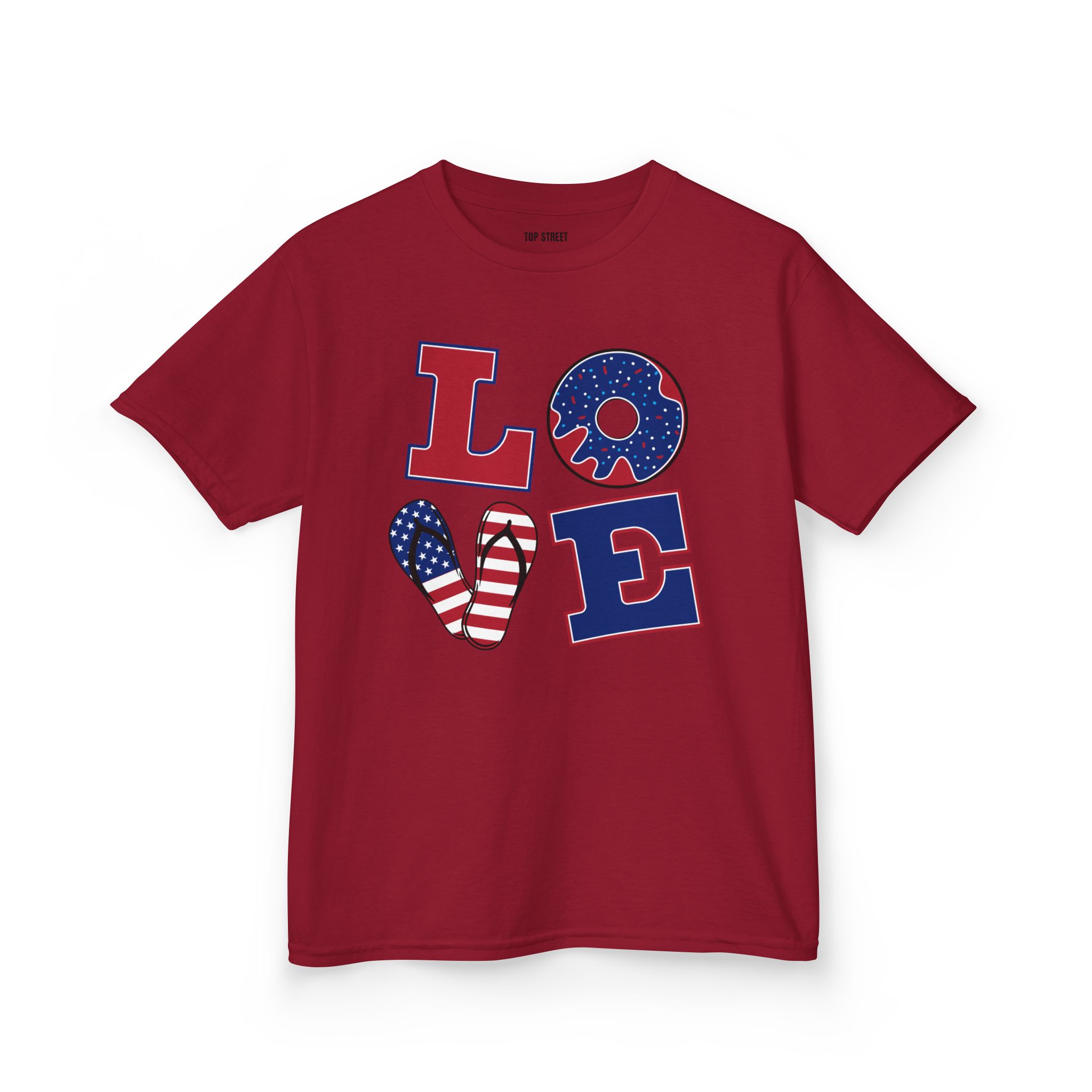 kids' patriotic "love" t shirt usa flag design kids' patriotic "love" t shirt usa flag design