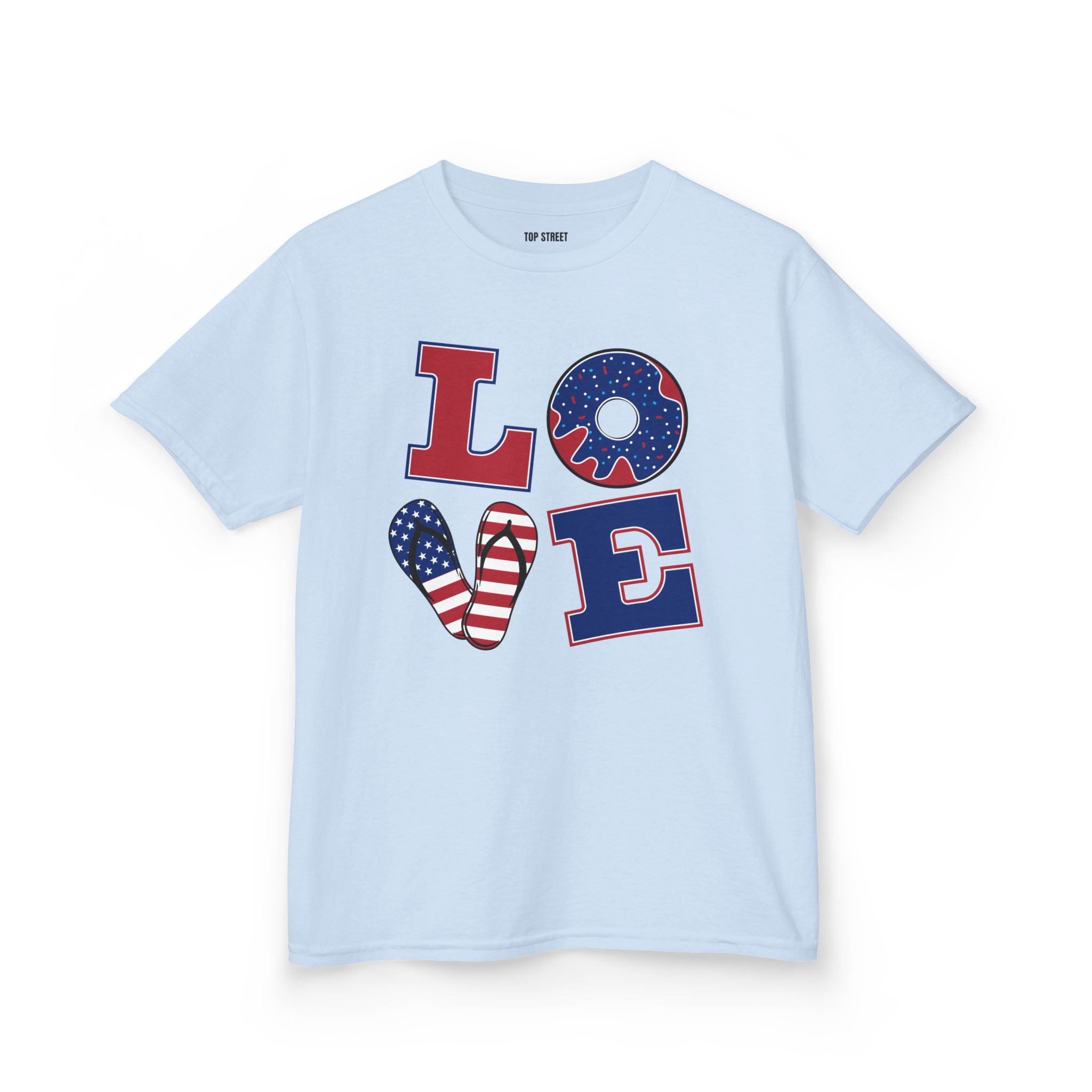 kids' patriotic "love" t shirt usa flag design kids' patriotic "love" t shirt usa flag design