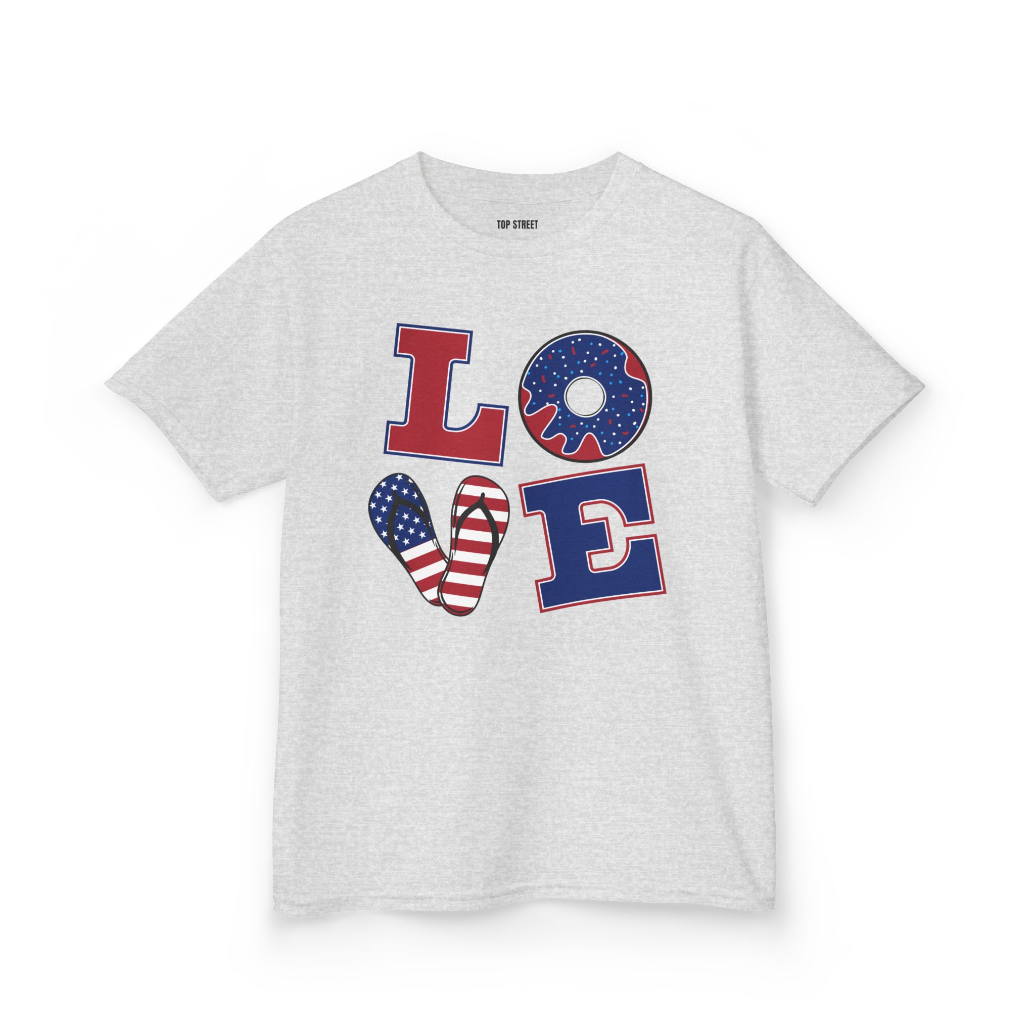 kids' patriotic "love" t shirt usa flag design kids' patriotic "love" t shirt usa flag design