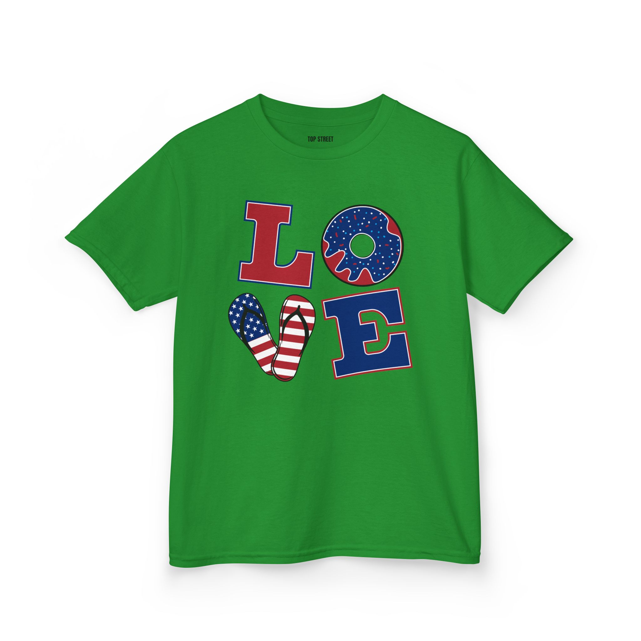 kids' patriotic "love" t shirt usa flag design kids' patriotic "love" t shirt usa flag design