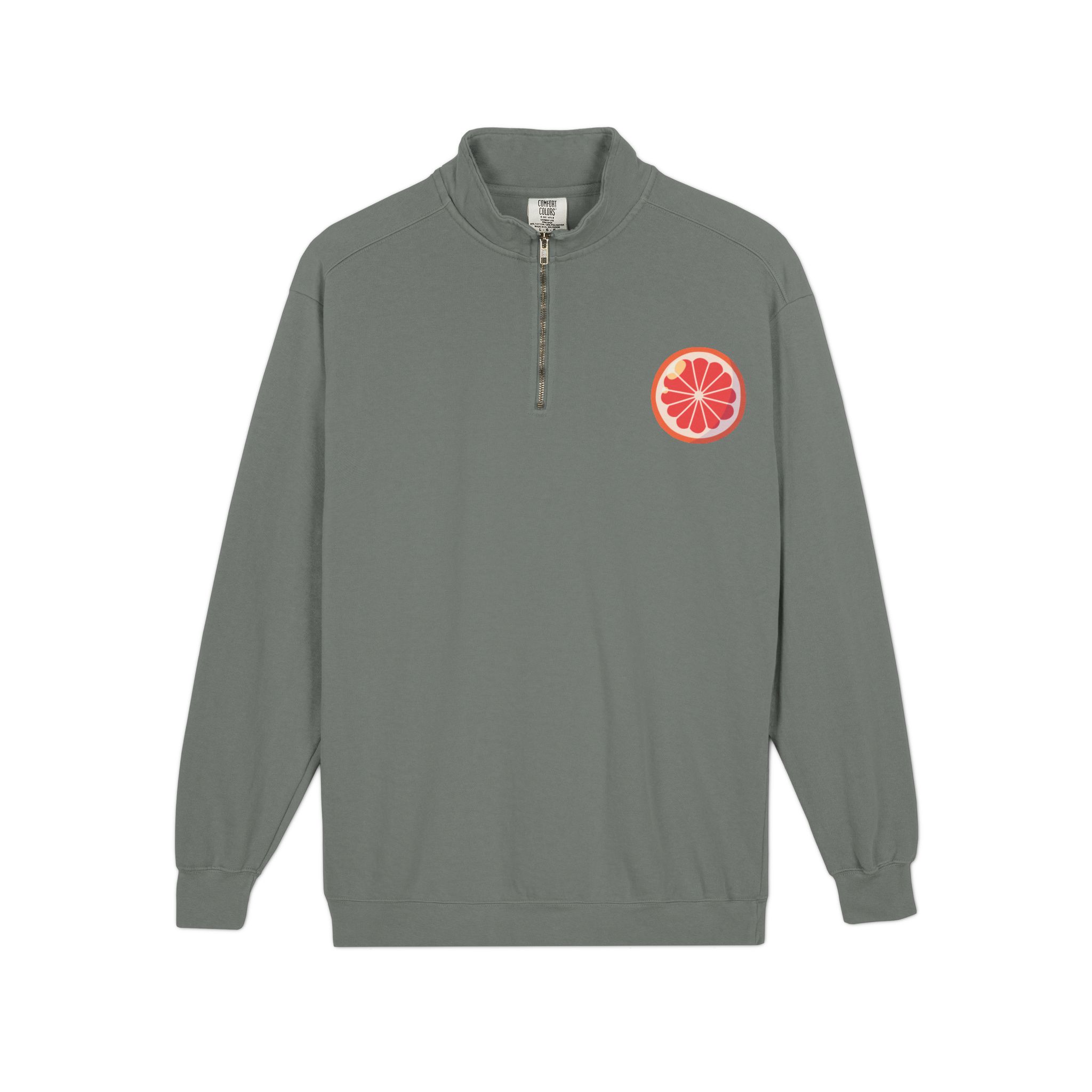 grapefruit patch quarter‑zip sweatshirt grapefruit patch quarter‑zip sweatshirt