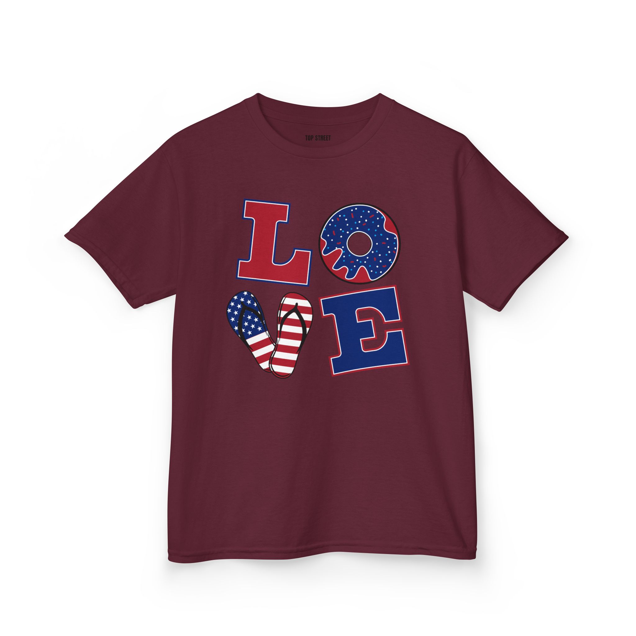 kids' patriotic "love" t shirt usa flag design kids' patriotic "love" t shirt usa flag design