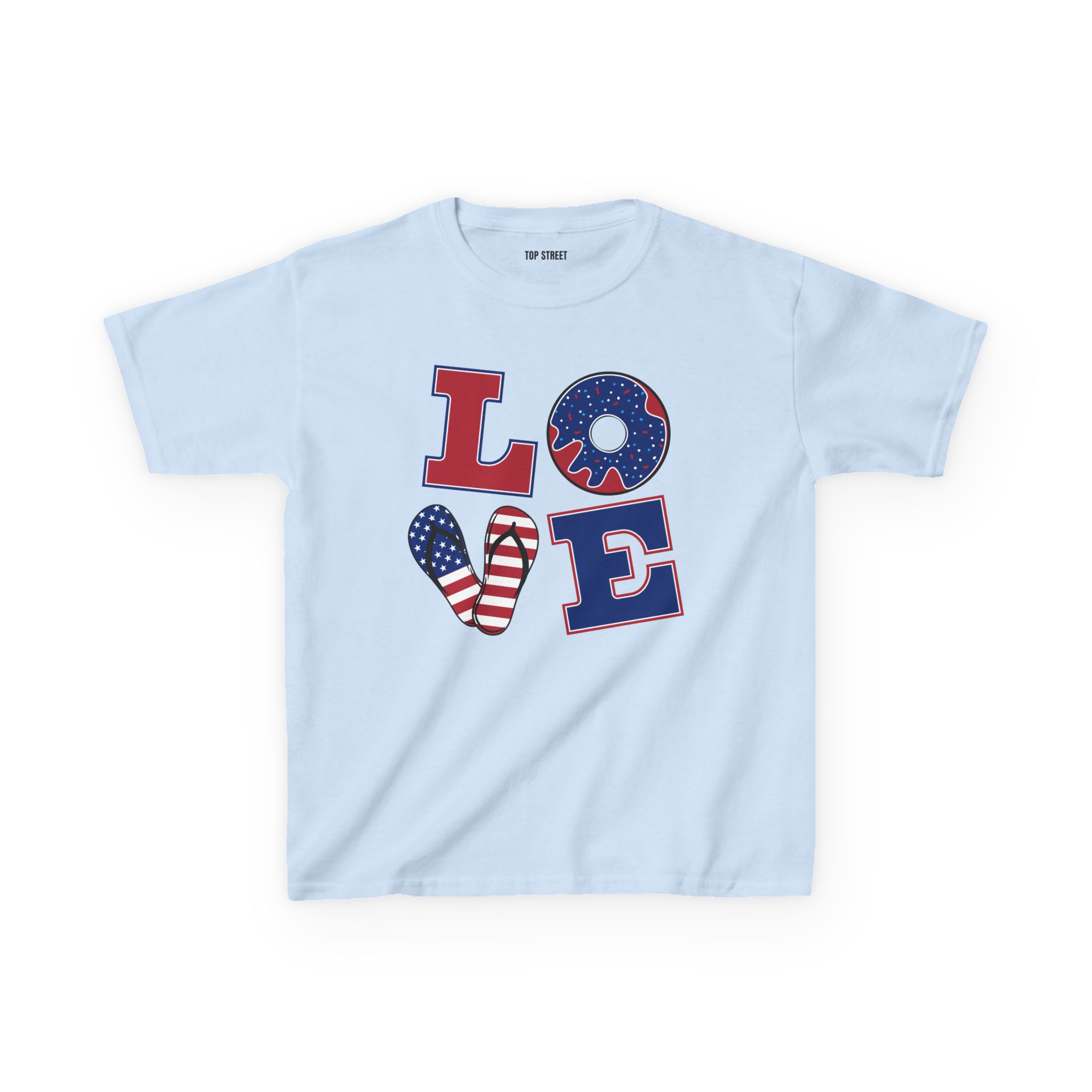 kids' patriotic "love" t shirt usa flag design kids' patriotic "love" t shirt usa flag design