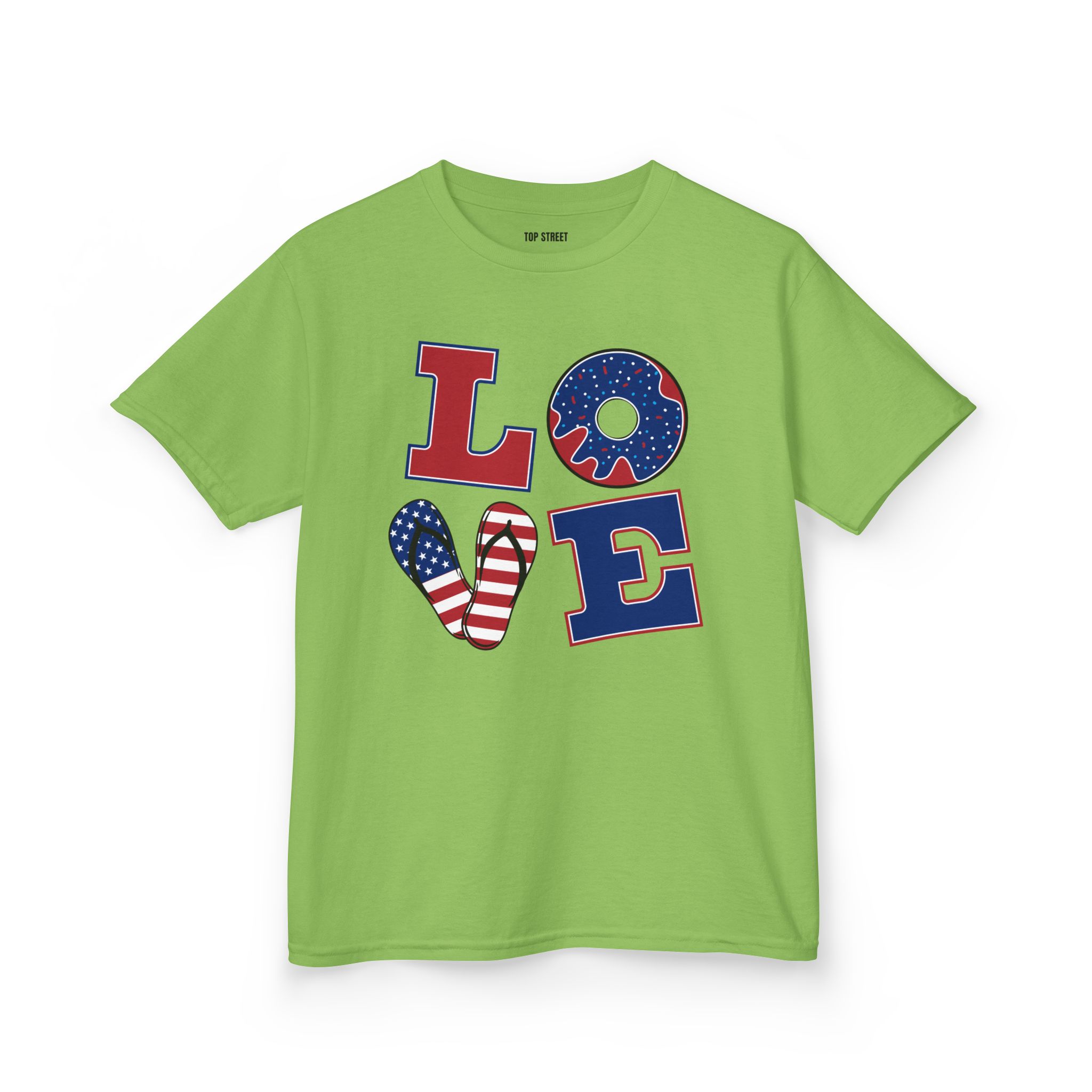 kids' patriotic "love" t shirt usa flag design kids' patriotic "love" t shirt usa flag design