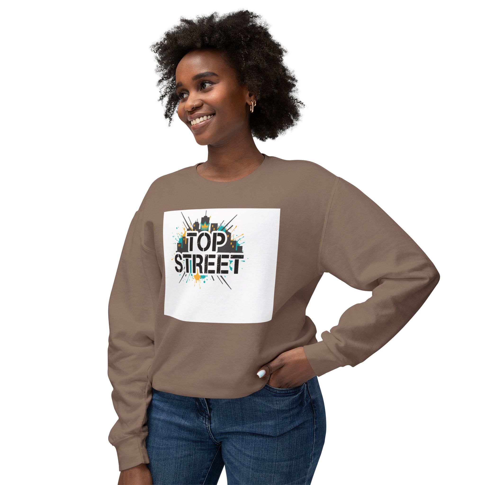 top street crewneck sweatshirt — urban skyline graphic top street crewneck sweatshirt — urban skyline graphic
