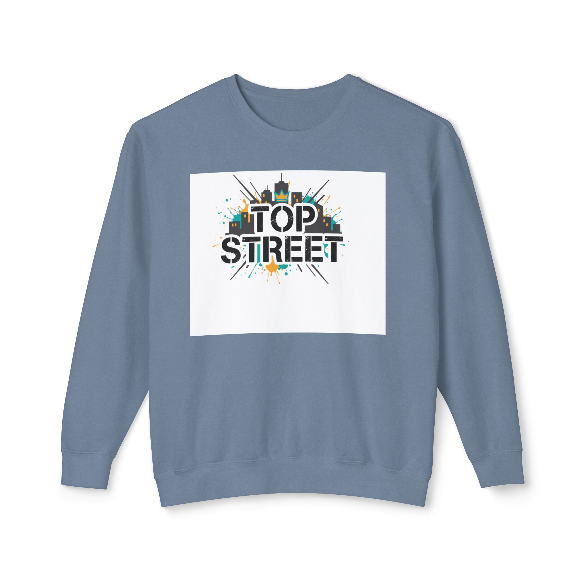 top street crewneck sweatshirt — urban skyline graphic top street crewneck sweatshirt — urban skyline graphic