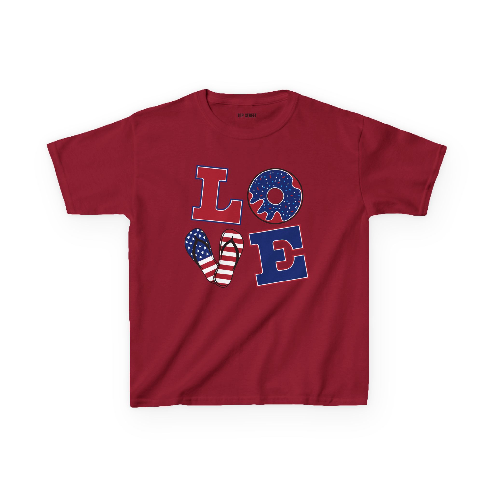 kids' patriotic "love" t shirt usa flag design kids' patriotic "love" t shirt usa flag design