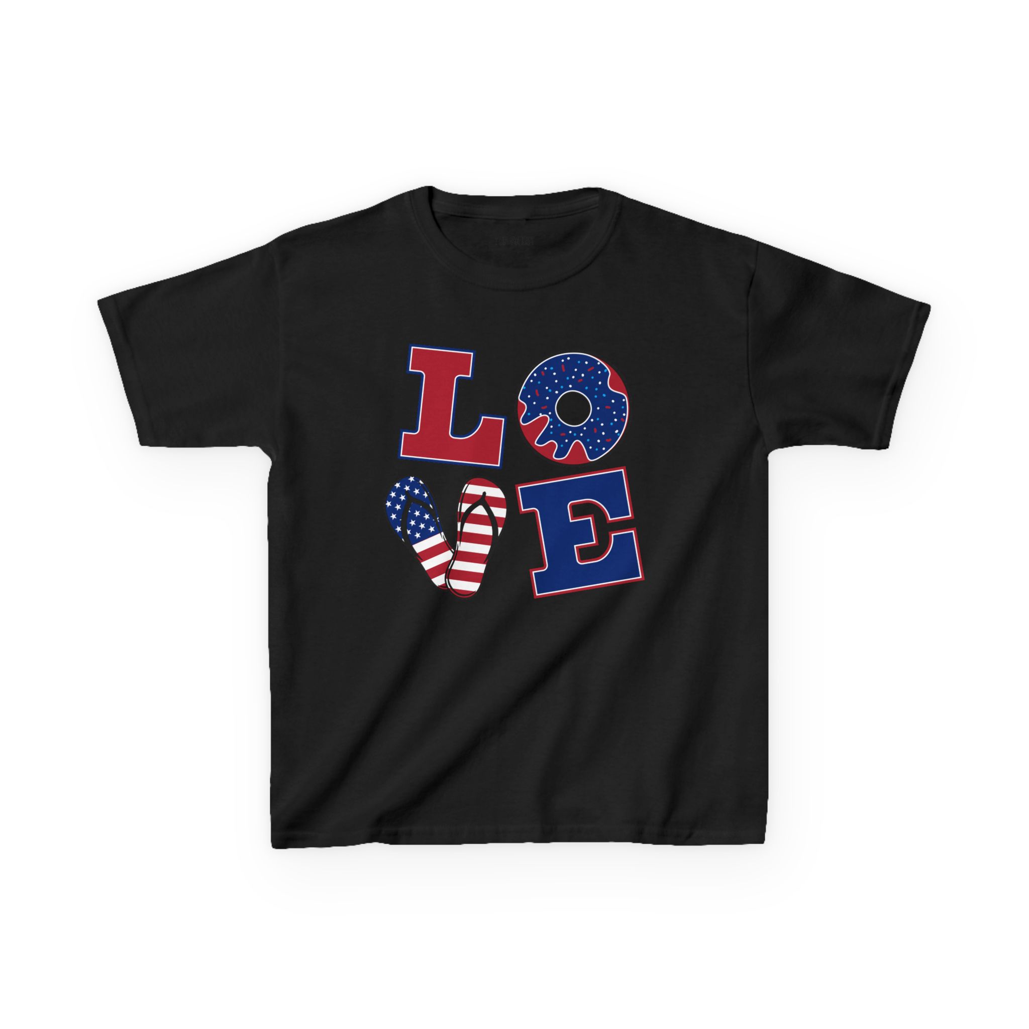 kids' patriotic "love" t shirt usa flag design kids' patriotic "love" t shirt usa flag design